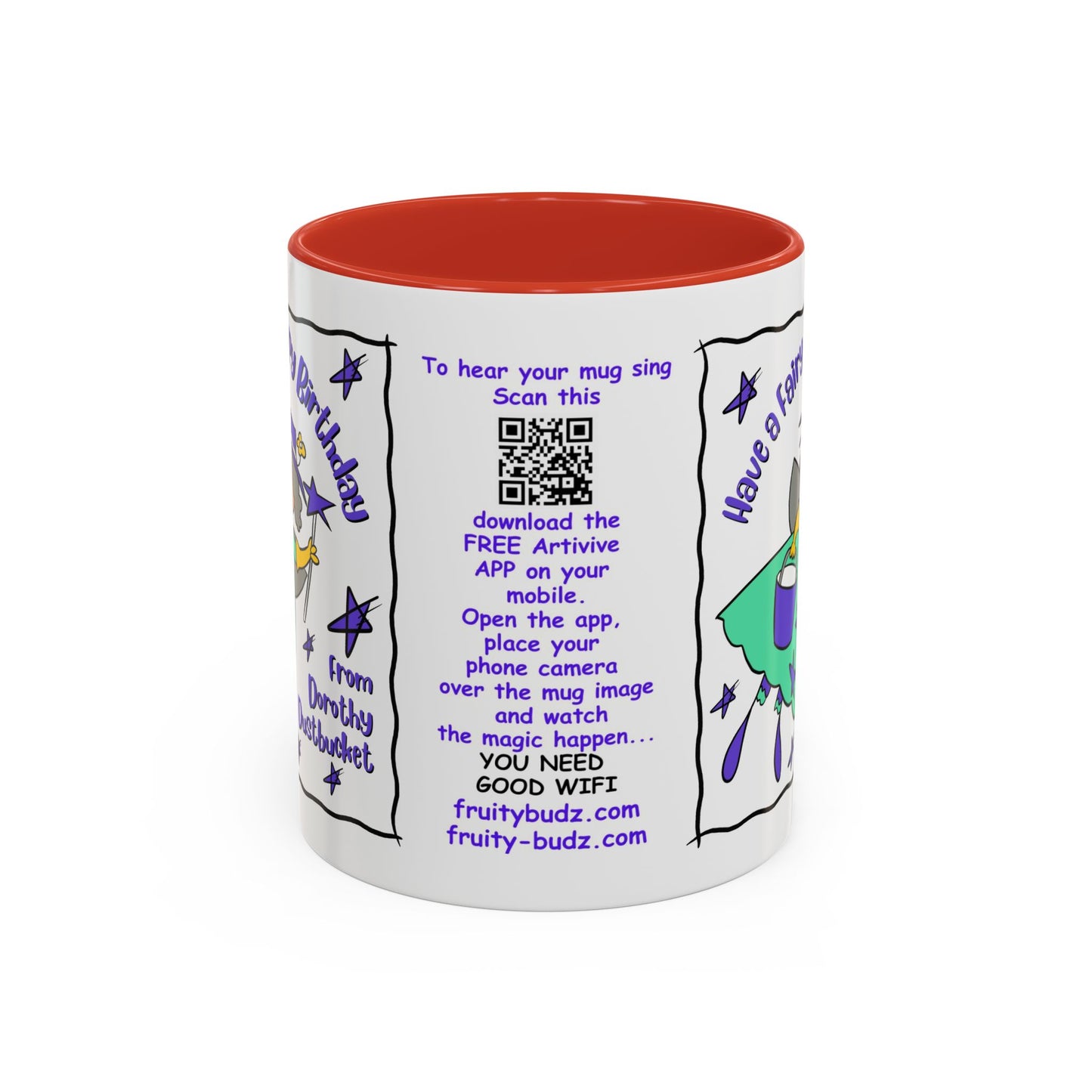 Singing Kids Birthday Mug with Augmented Reality β Dorothy DustBucket Birthday Fairy Mug Aesthetic White Mug Lover Kids Gift accent Coffee Mug (11, 15oz)