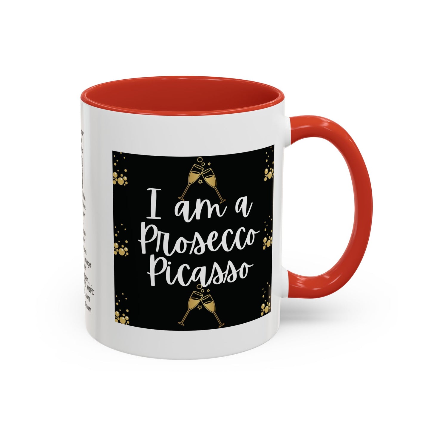 Talking Funny Mug Funny Prosecco Picasso Lover Mug Limerick Girlie Mug Funny Animating Mug Handmade Ceramic Coffee Mug girl Christmas gift accent Coffee Mug (11, 15oz)