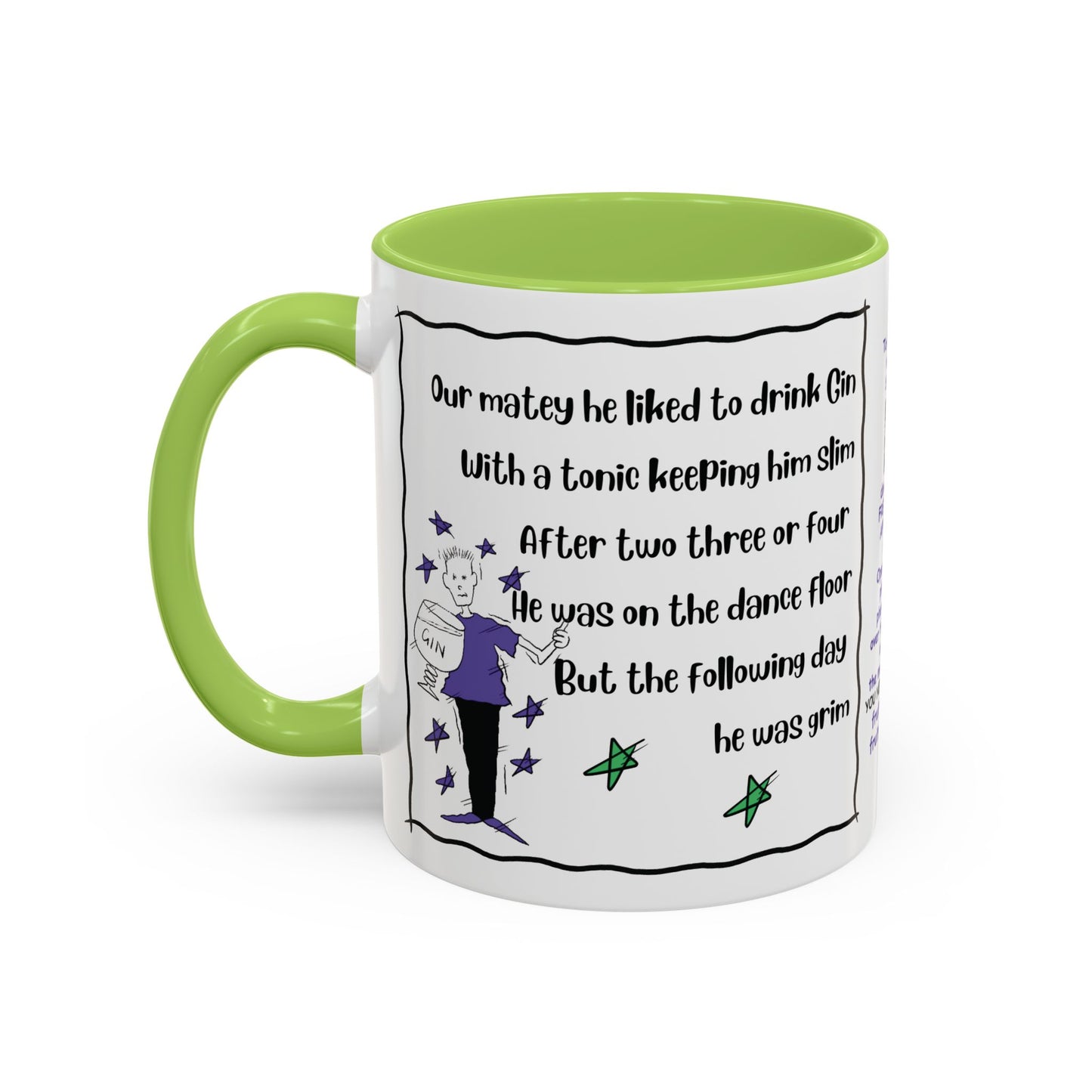 Rhyming Gin Mug Funny Gin Lover Mug Gin Tonic Mug Limerick Coffee Mug rhyming Mug Gin Coffee Lover Mug Unique Gin Mug Funny Christmas Mug Accent Coffee Mug (11, 15oz)