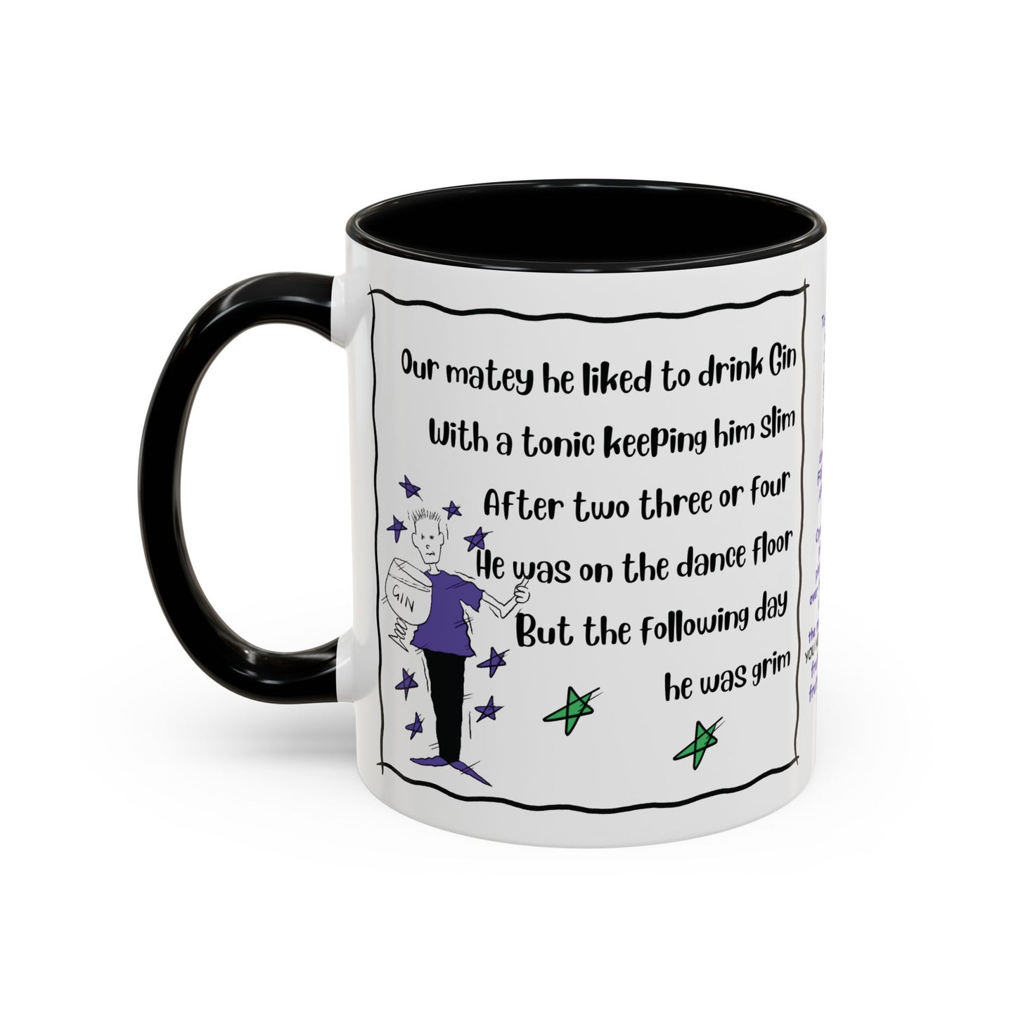 Rhyming Gin Mug Funny Gin Lover Mug Gin Tonic Mug Limerick Coffee Mug rhyming Mug Gin Coffee Lover Mug Unique Gin Mug Funny Christmas Mug Accent Coffee Mug (11, 15oz)