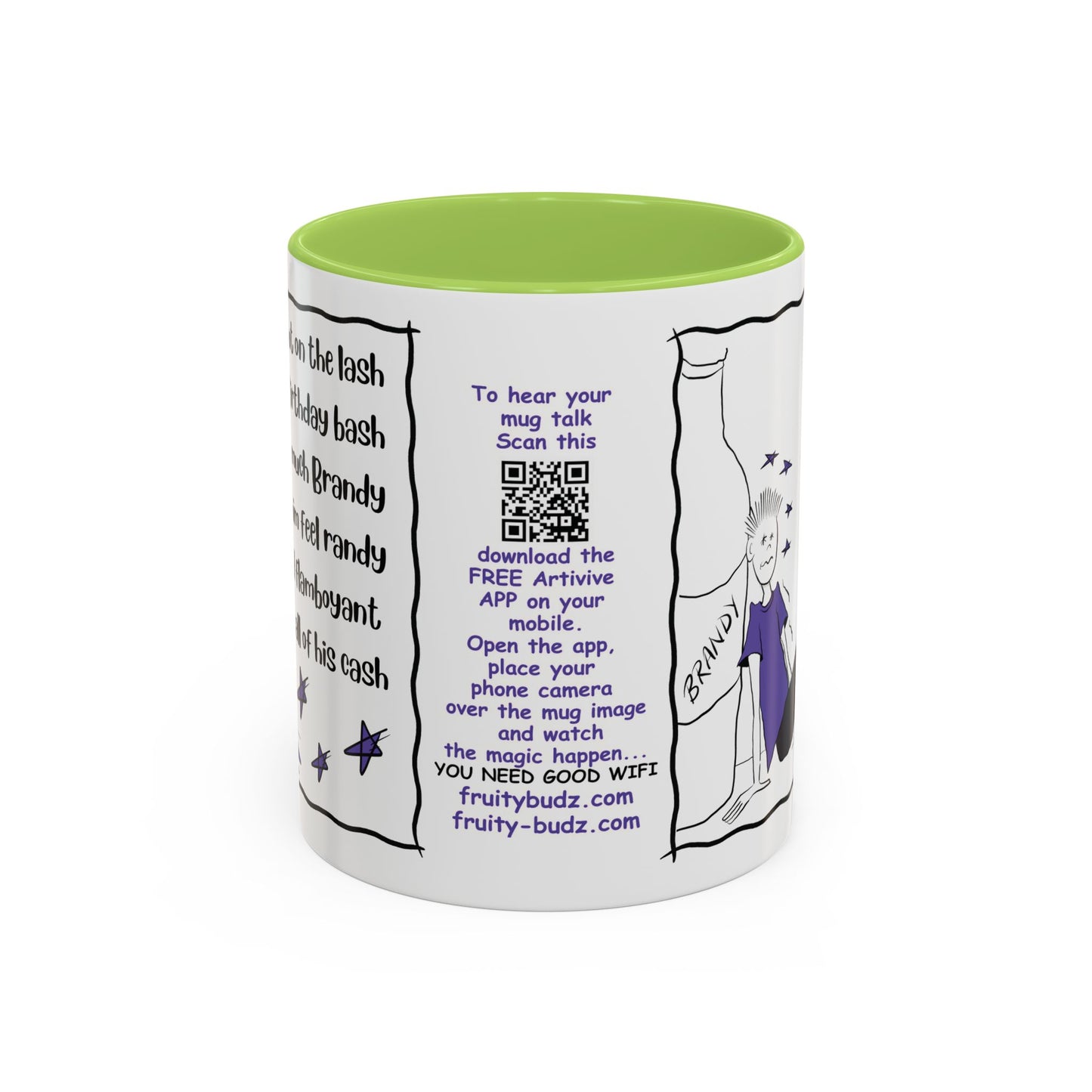 Unique mug Rhyming Talking Birthday mug Brandy Lover Mug Funny Birthday mug limerick Brandy Mug Christmas Gift Brandy Lover MugCopy of Accent Coffee Mug (11, 15oz)