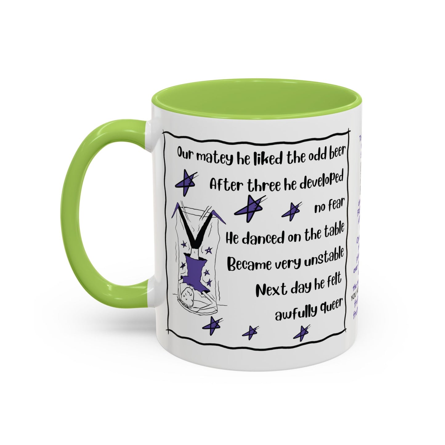Talking Funny Mug Lads Beer Mug Coffee Mug Funny Limerick Mug Handmade Beer Lover Mug White Ceramic Coffee Beer Mug accent Coffee Mug (11, 15oz)