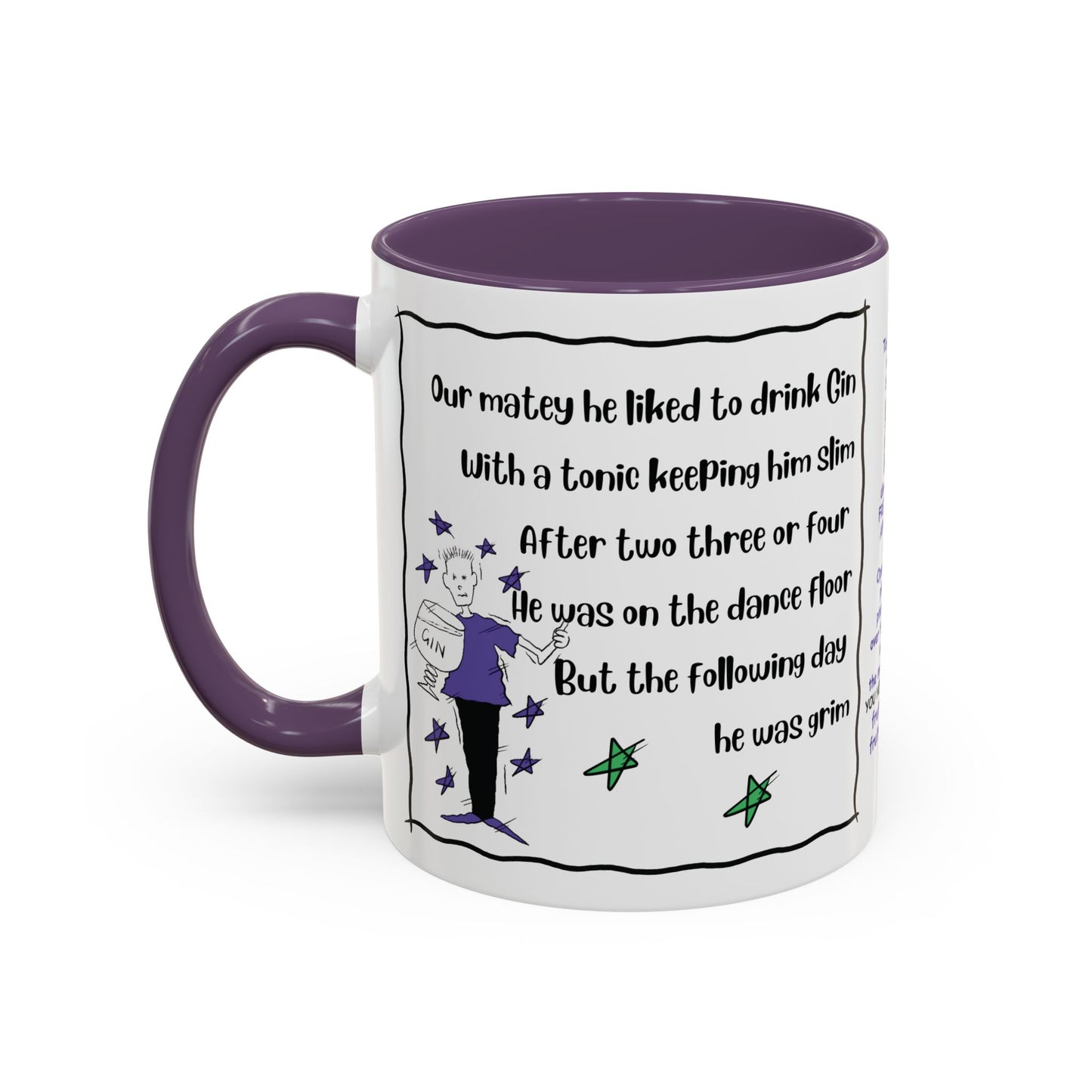 Rhyming Gin Mug Funny Gin Lover Mug Gin Tonic Mug Limerick Coffee Mug rhyming Mug Gin Coffee Lover Mug Unique Gin Mug Funny Christmas Mug Accent Coffee Mug (11, 15oz)