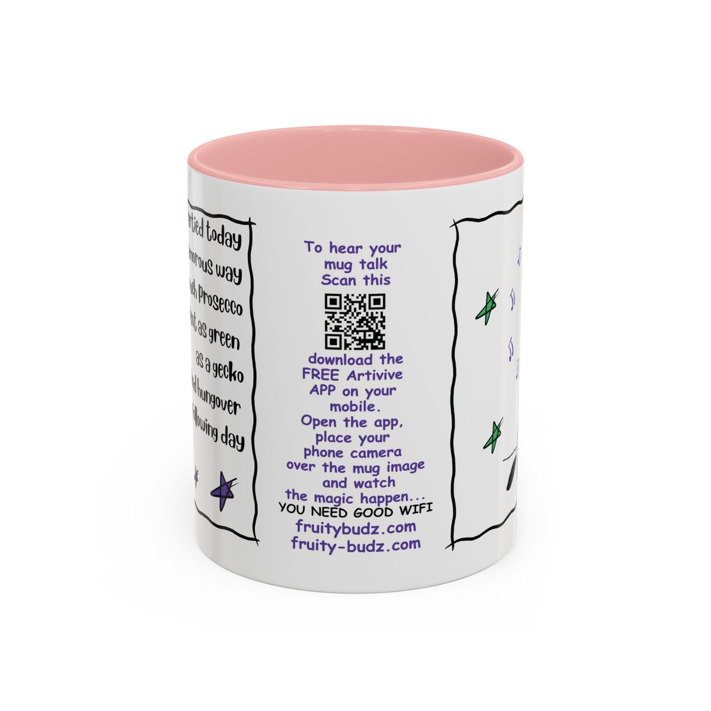 Talking Funny Mug Funny Prosecco Lover Mug Limerick Girlie Mug Funny Animating Mug Handmade Ceramic Coffee Mug girl Christmas gift accent Coffee Mug (11, 15oz)