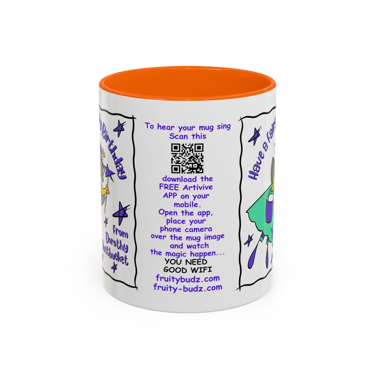 Singing Kids Birthday Mug with Augmented Reality β Dorothy DustBucket Birthday Fairy Mug Aesthetic White Mug Lover Kids Gift accent Coffee Mug (11, 15oz)