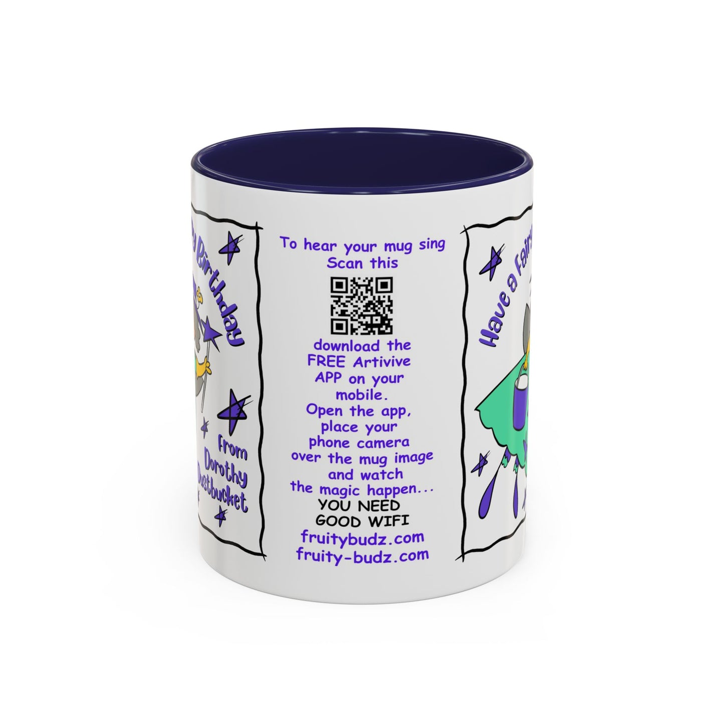 Singing Kids Birthday Mug with Augmented Reality β Dorothy DustBucket Birthday Fairy Mug Aesthetic White Mug Lover Kids Gift accent Coffee Mug (11, 15oz)