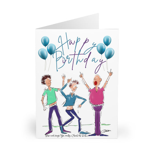 Funny Singing Happy Birthday Cards – Augmented Reality Animation – Pack of 5 for Best Friend, Mate Lad Booze up Beer- Greeting Cards (5 Pack)