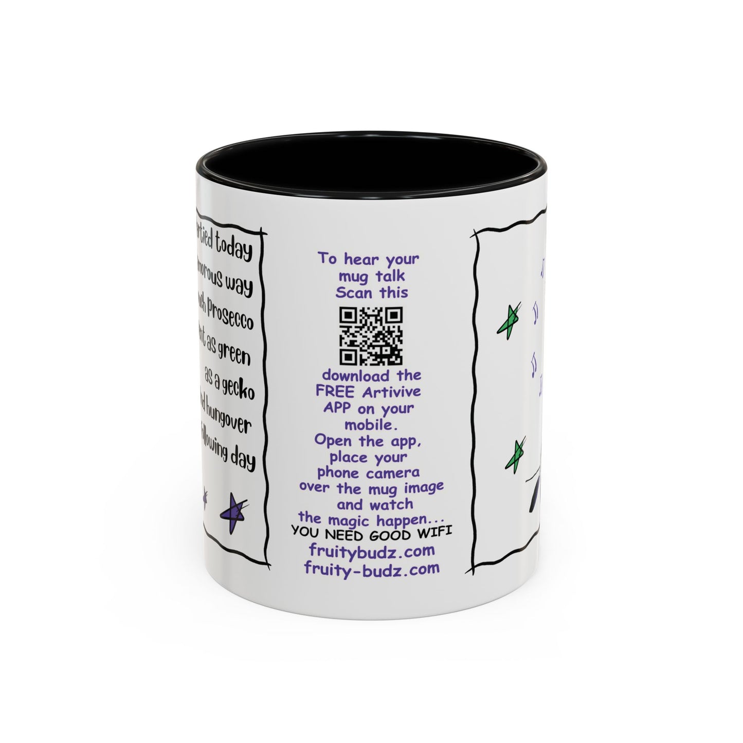 Talking Funny Mug Funny Prosecco Lover Mug Limerick Girlie Mug Funny Animating Mug Handmade Ceramic Coffee Mug girl Christmas gift accent Coffee Mug (11, 15oz)