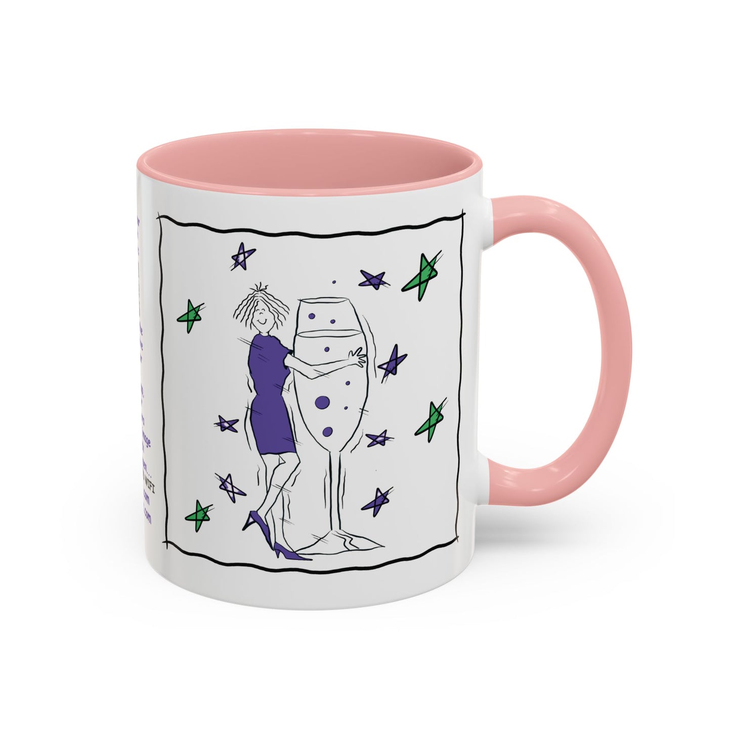 Talking Animated Champagne Mug Champagne Lover Mug White Girlie Mug Funny Limerick Mug Handmade Ceramic Coffee Lover Mug accent Coffee Mug (11, 15oz)