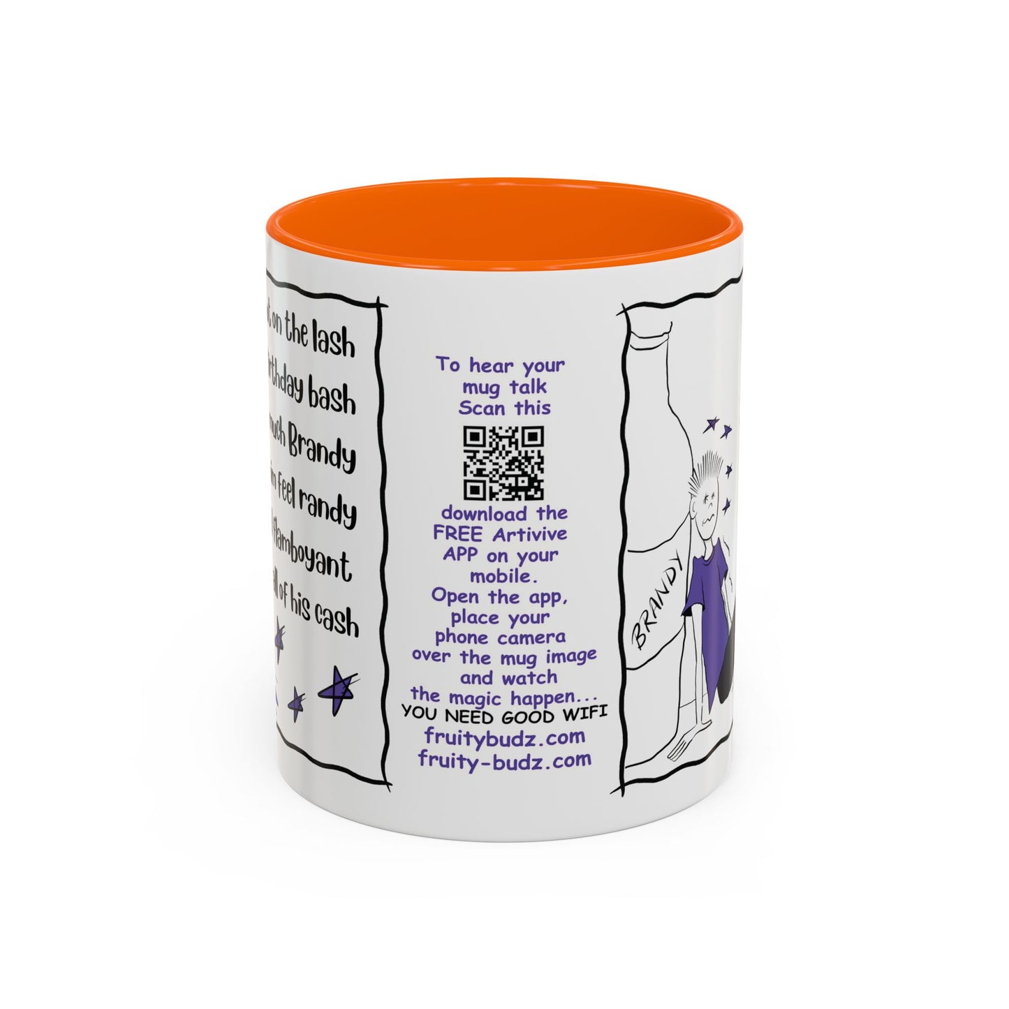 Unique mug Rhyming Talking Birthday mug Brandy Lover Mug Funny Birthday mug  limerick Brandy Mug Christmas Gift Brandy Lover MugCopy of Accent Coffee Mug (11, 15oz)