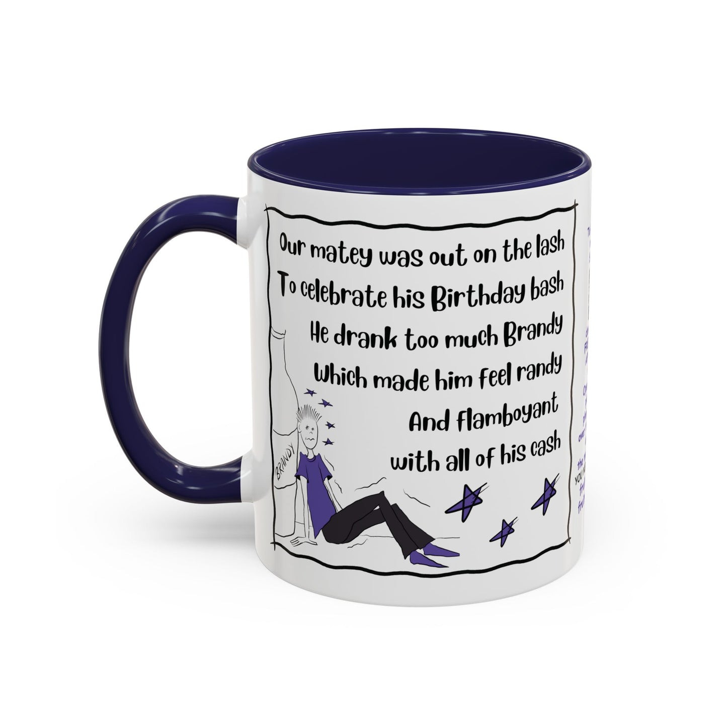Unique mug Rhyming Talking Birthday mug Brandy Lover Mug Funny Birthday mug  limerick Brandy Mug Christmas Gift Brandy Lover MugCopy of Accent Coffee Mug (11, 15oz)