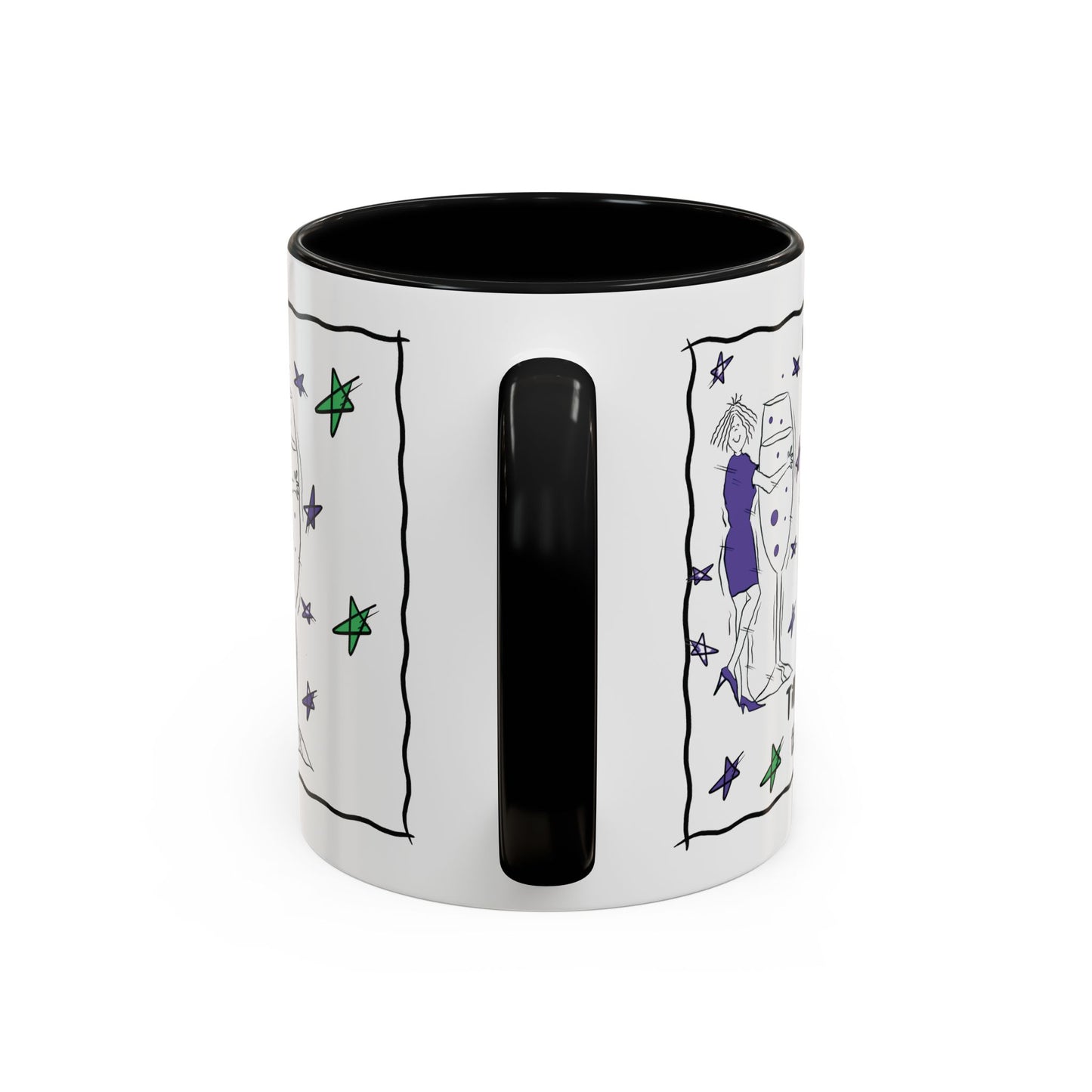 Talking Animated Champagne Mug Champagne Lover Mug White Girlie Mug Funny Limerick Mug Handmade Ceramic Coffee Lover Mug accent Coffee Mug (11, 15oz)