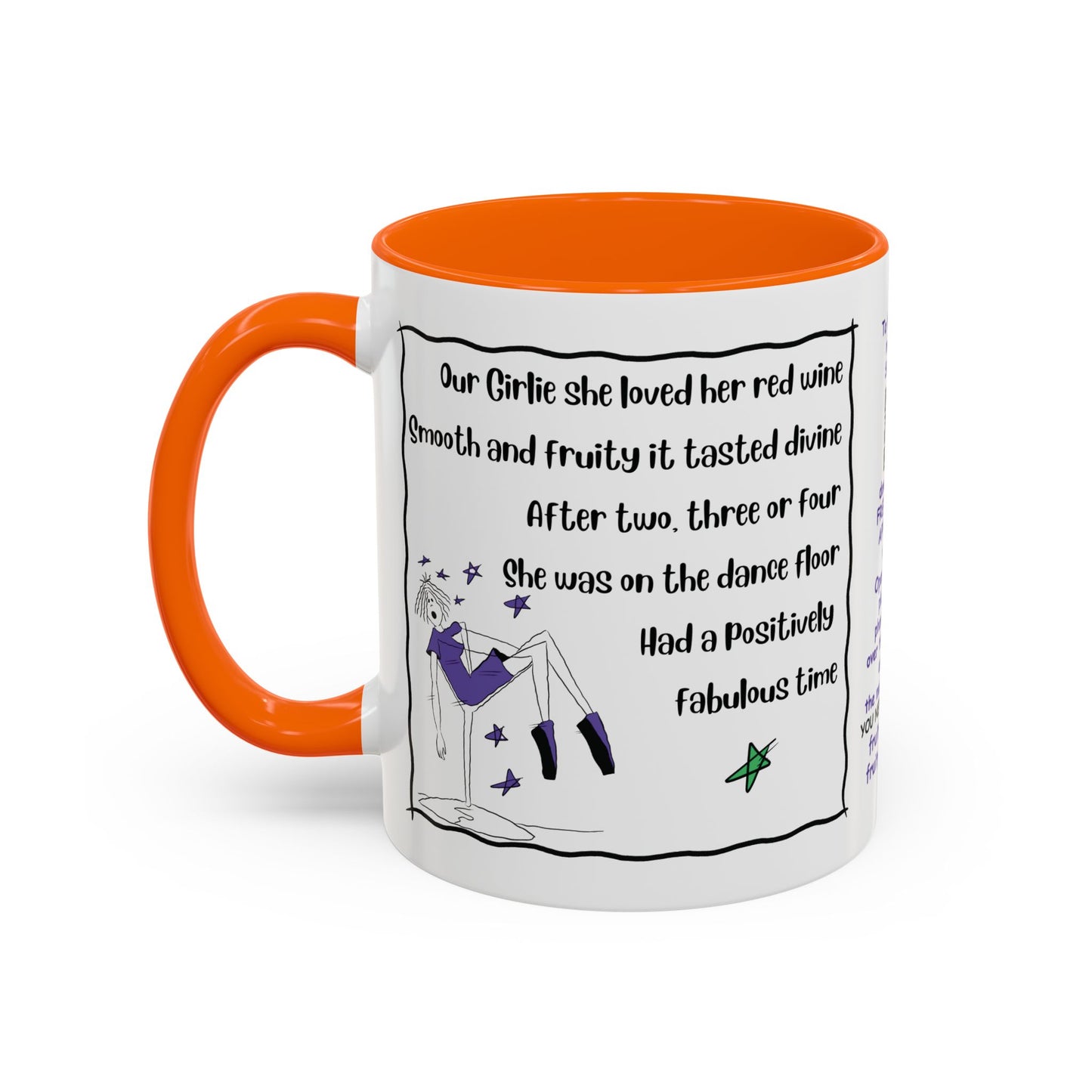 Talking Animated Funny Wine Mug Red Wine Lover Mug Girl Coffee Mug Handmade Ceramic Coffee Mug White Coffee Mug Christmas gift Limerick mug accent Coffee Mug (11, 15oz)