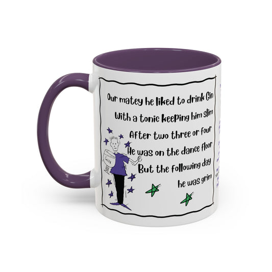 Rhyming Gin Mug Funny Gin Lover Mug Gin Tonic Mug Limerick Coffee Mug rhyming Mug Gin Coffee Lover Mug Unique Gin Mug Funny Christmas Mug Accent Coffee Mug (11, 15oz)