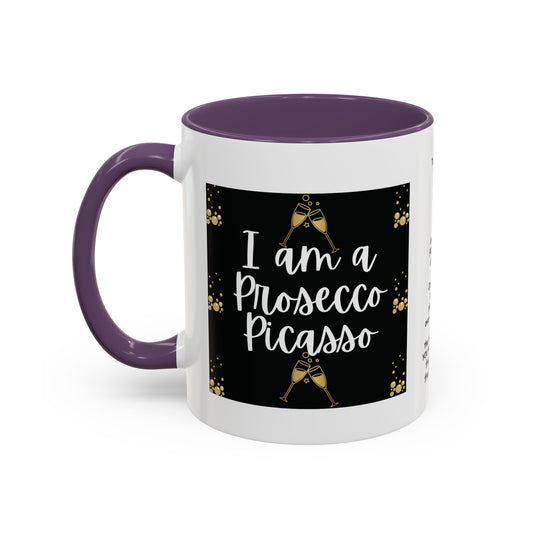 Talking Funny Mug Funny Prosecco Picasso Lover Mug Limerick Girlie Mug Funny Animating Mug Handmade Ceramic Coffee Mug girl Christmas gift accent Coffee Mug (11, 15oz)