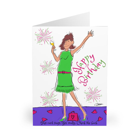 Funny Singing Happy Birthday Cards – Augmented Reality Animation – Pack of 5 for Best Friend, Sister, Mum, Aunty, Bestie Greeting Cards (5 Pack)