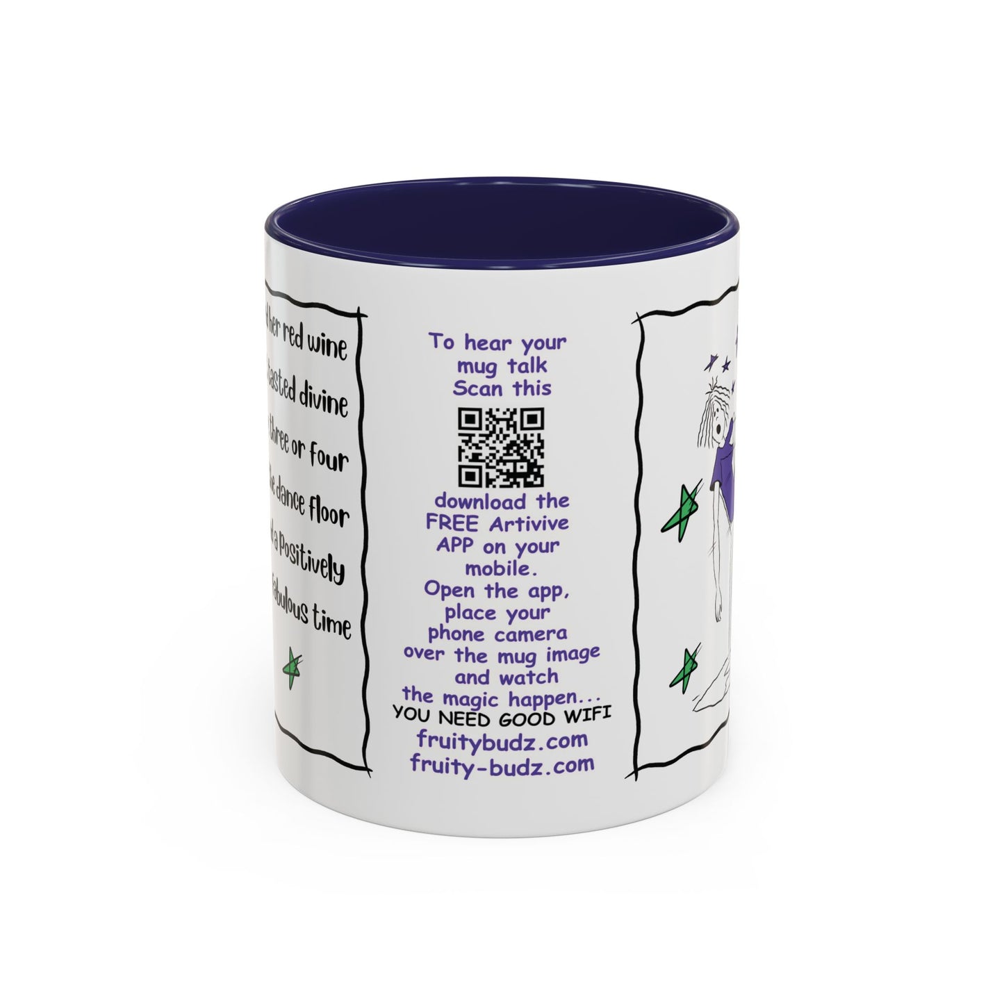 Talking Animated Funny Wine Mug Red Wine Lover Mug Girl Coffee Mug Handmade Ceramic Coffee Mug White Coffee Mug Christmas gift Limerick mug accent Coffee Mug (11, 15oz)