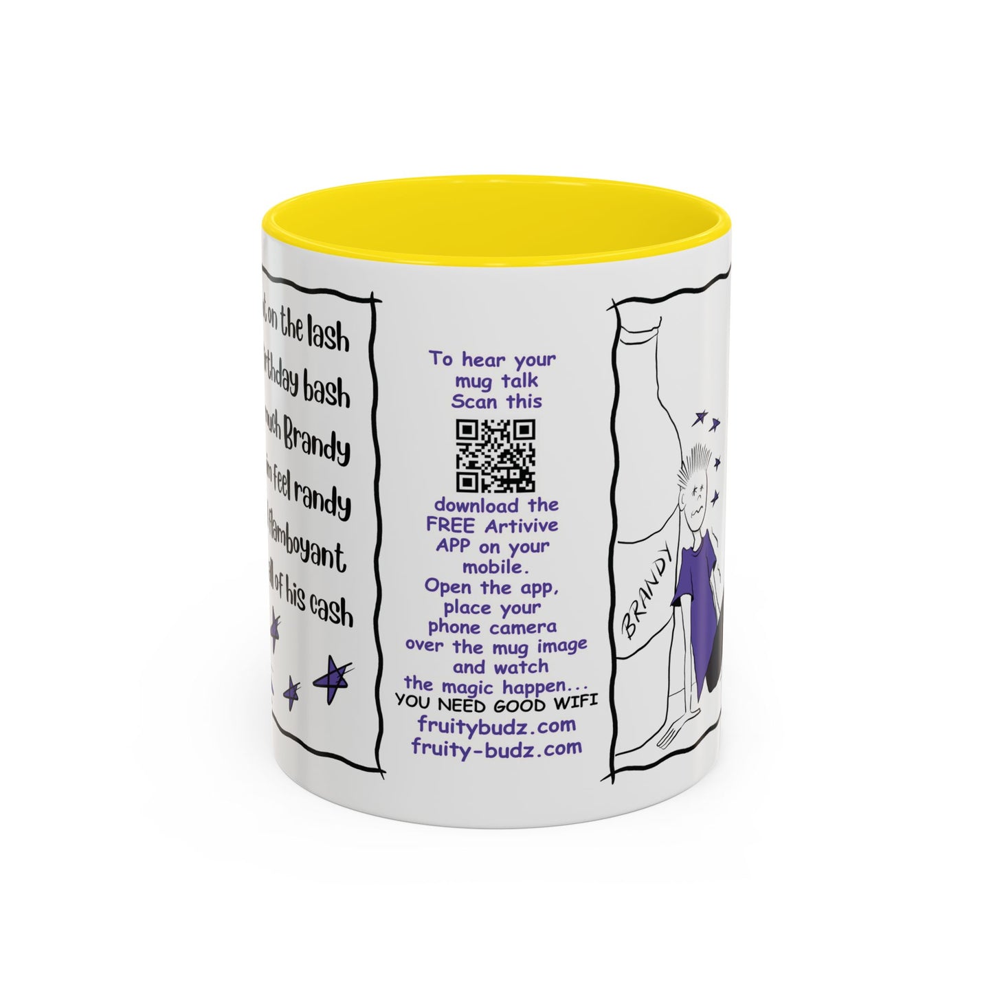 Unique mug Rhyming Talking Birthday mug Brandy Lover Mug Funny Birthday mug  limerick Brandy Mug Christmas Gift Brandy Lover MugCopy of Accent Coffee Mug (11, 15oz)
