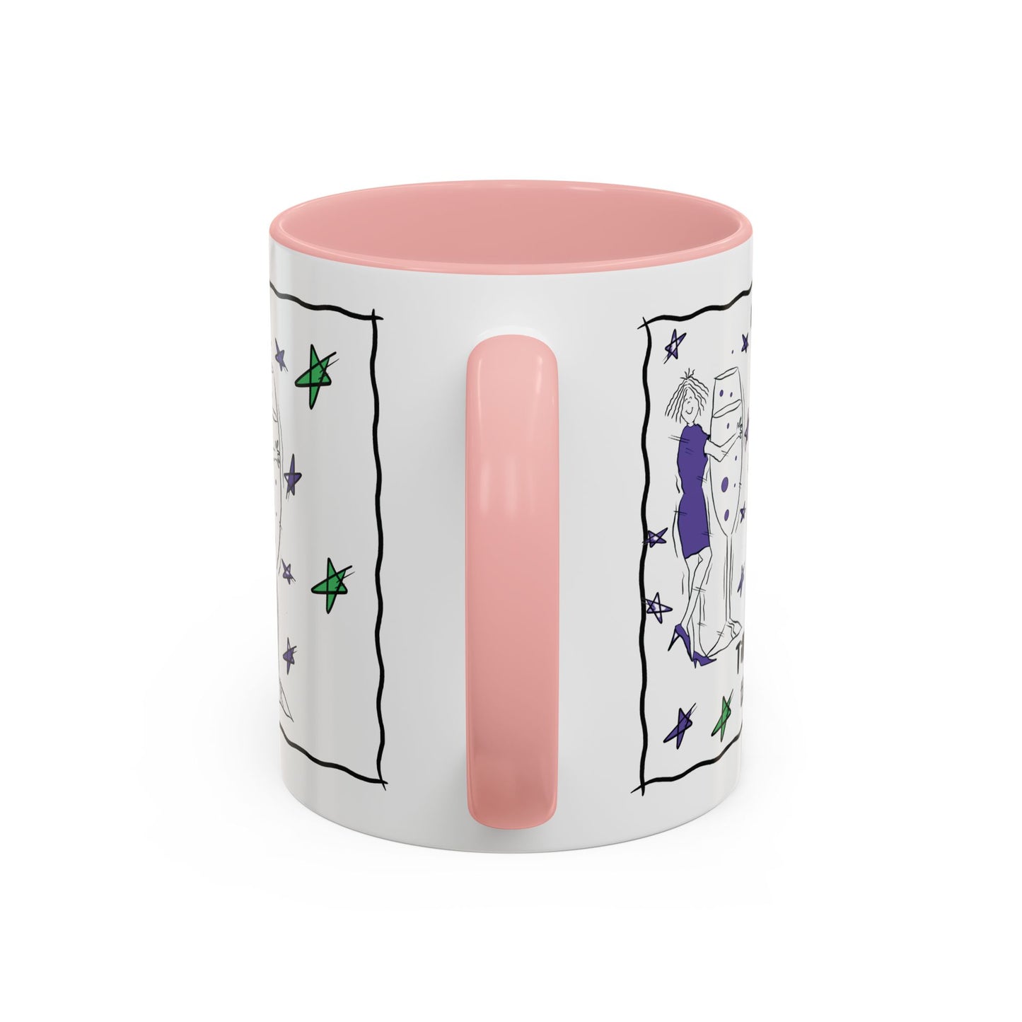 Talking Animated Champagne Mug Champagne Lover Mug White Girlie Mug Funny Limerick Mug Handmade Ceramic Coffee Lover Mug accent Coffee Mug (11, 15oz)