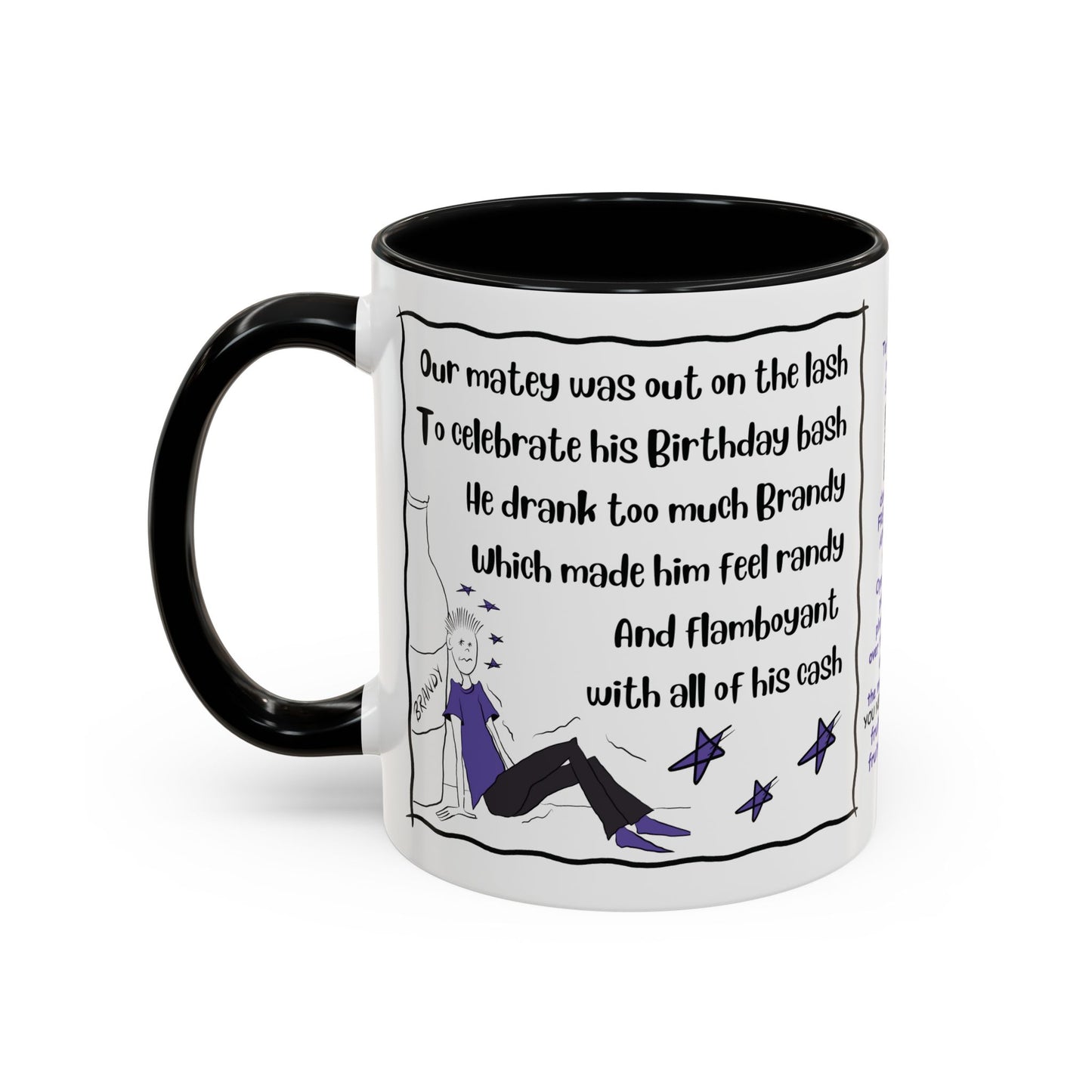 Unique mug Rhyming Talking Birthday mug Brandy Lover Mug Funny Birthday mug  limerick Brandy Mug Christmas Gift Brandy Lover MugCopy of Accent Coffee Mug (11, 15oz)