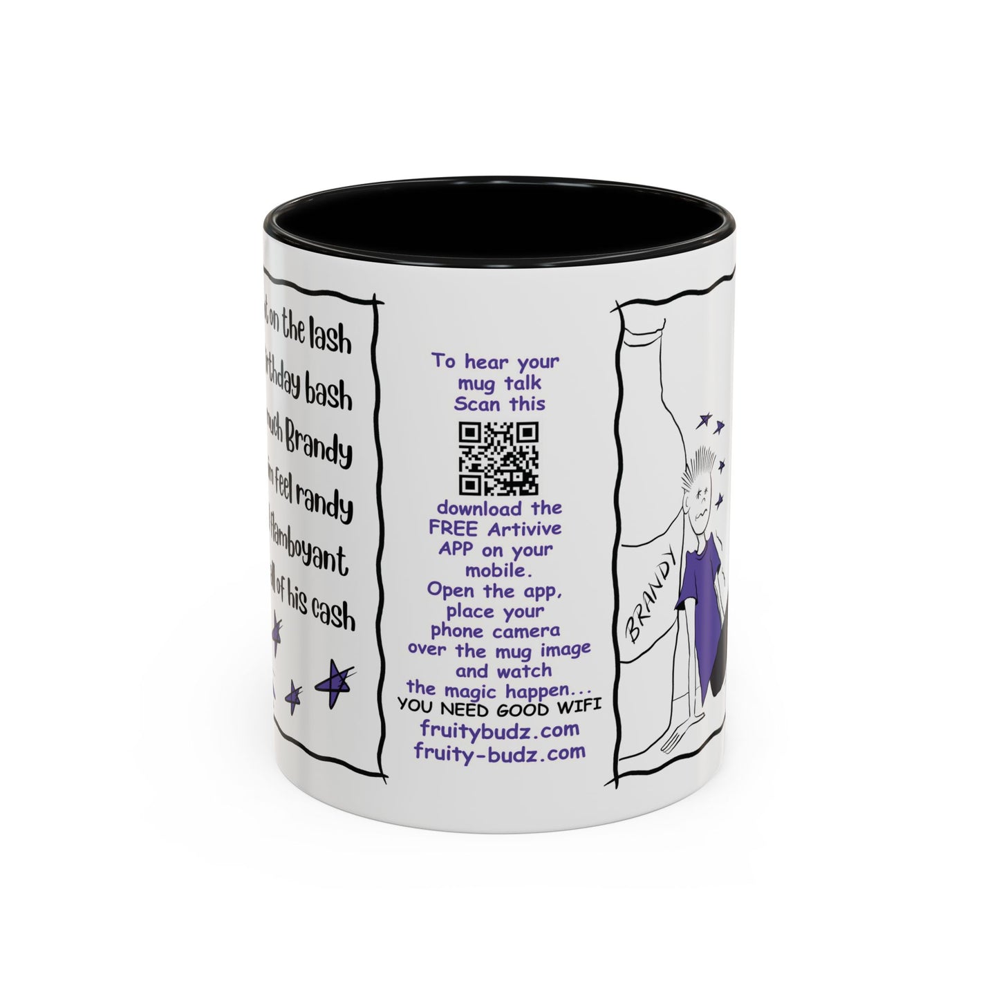 Unique mug Rhyming Talking Birthday mug Brandy Lover Mug Funny Birthday mug  limerick Brandy Mug Christmas Gift Brandy Lover MugCopy of Accent Coffee Mug (11, 15oz)