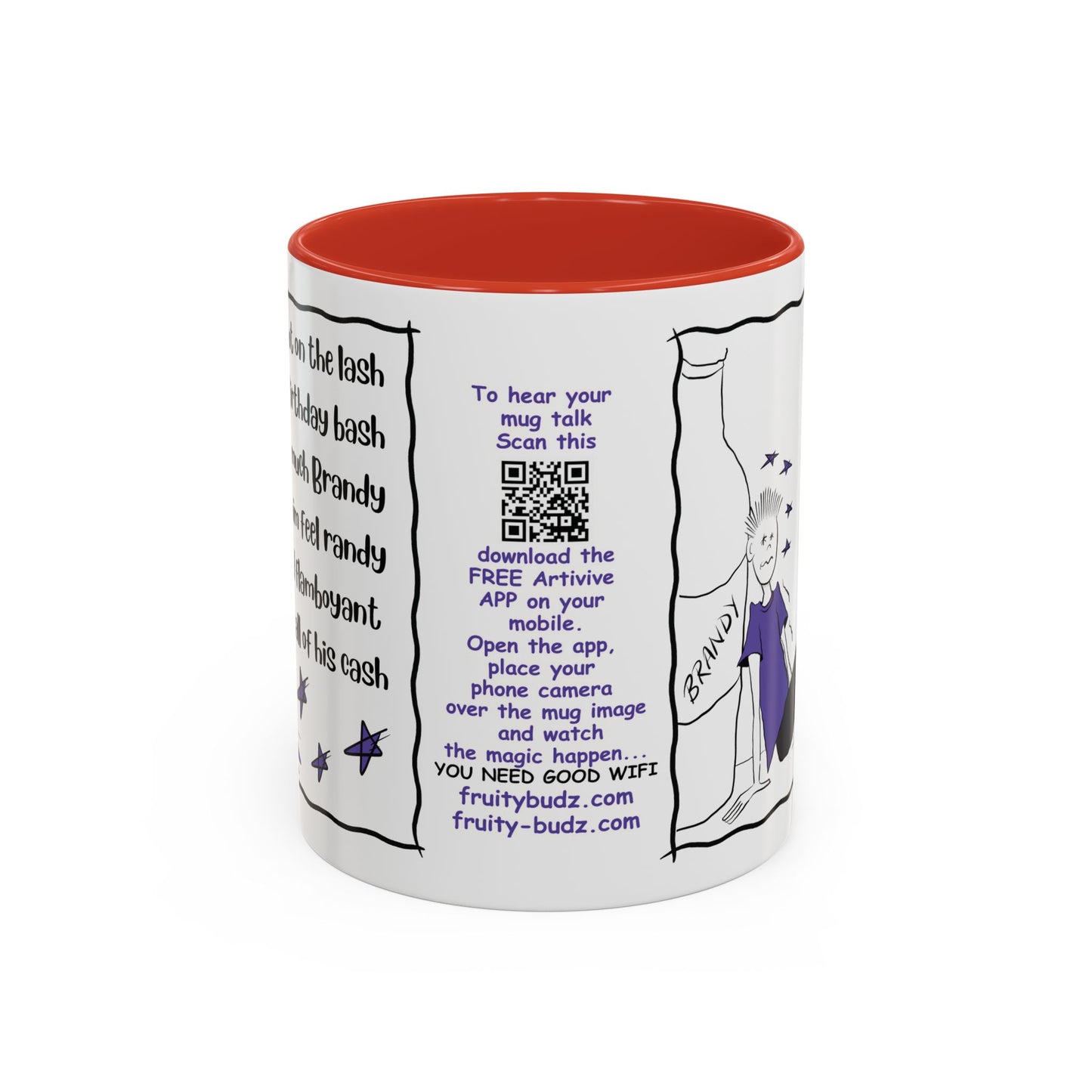 Unique mug Rhyming Talking Birthday mug Brandy Lover Mug Funny Birthday mug  limerick Brandy Mug Christmas Gift Brandy Lover MugCopy of Accent Coffee Mug (11, 15oz)