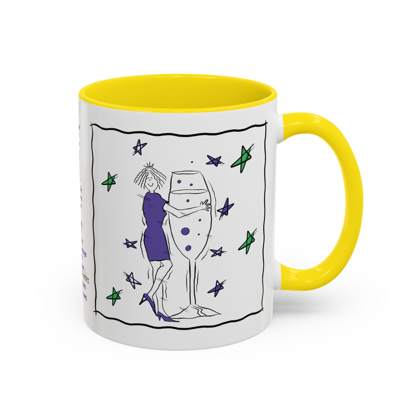 Talking Animated Champagne Mug Champagne Lover Mug White Girlie Mug Funny Limerick Mug Handmade Ceramic Coffee Lover Mug accent Coffee Mug (11, 15oz)
