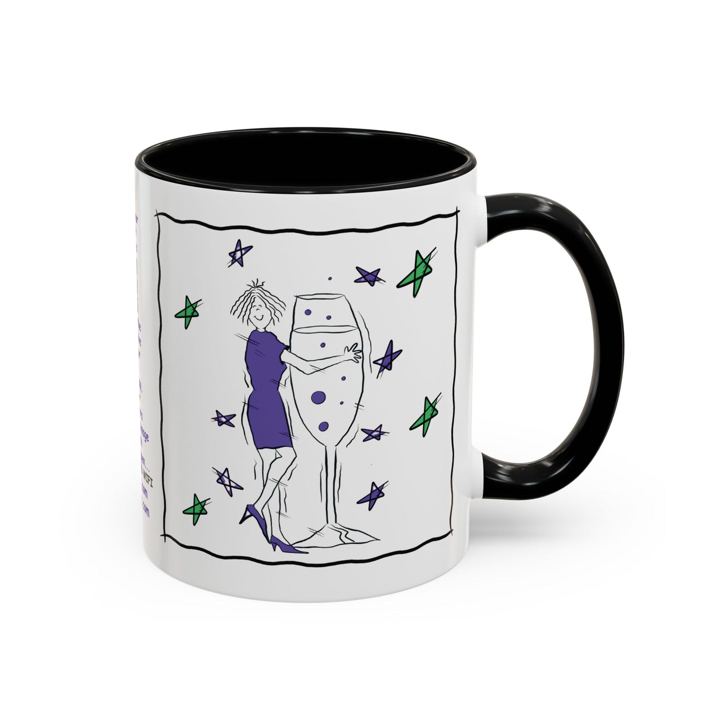 Talking Animated Champagne Mug Champagne Lover Mug White Girlie Mug Funny Limerick Mug Handmade Ceramic Coffee Lover Mug accent Coffee Mug (11, 15oz)