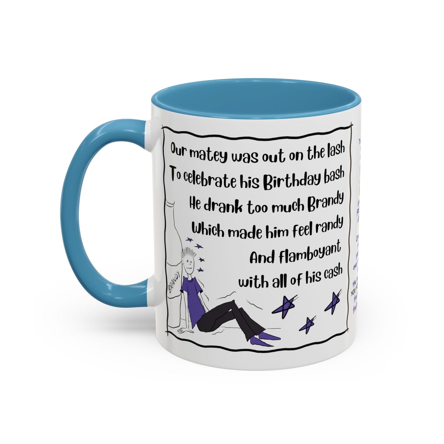 Unique mug Rhyming Talking Birthday mug Brandy Lover Mug Funny Birthday mug  limerick Brandy Mug Christmas Gift Brandy Lover MugCopy of Accent Coffee Mug (11, 15oz)