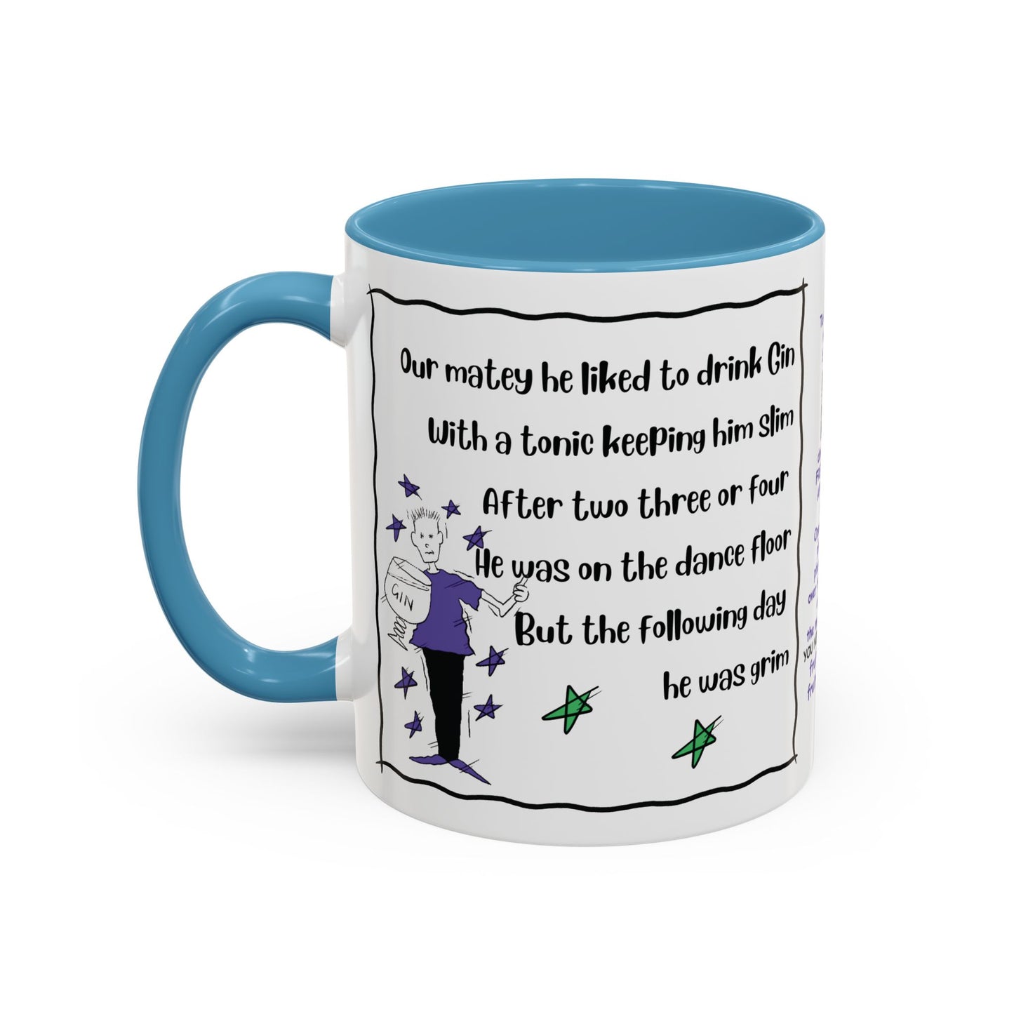 Rhyming Gin Mug Funny Gin Lover Mug Gin Tonic Mug Limerick Coffee Mug rhyming Mug Gin Coffee Lover Mug Unique Gin Mug Funny Christmas Mug Accent Coffee Mug (11, 15oz)