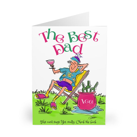 Pack of 5 Funny Singing Happy Birthday Cards – Augmented Reality Animation – for Best Dad, fathers Day- Greeting Cards (5 Pack)