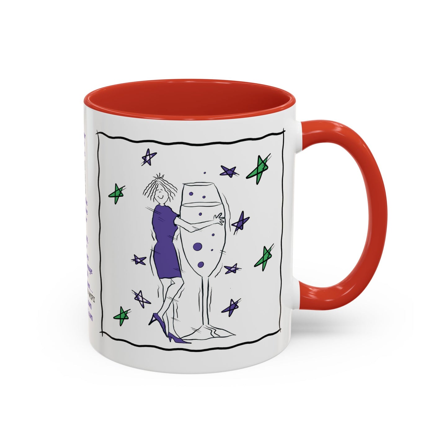 Talking Animated Champagne Mug Champagne Lover Mug White Girlie Mug Funny Limerick Mug Handmade Ceramic Coffee Lover Mug accent Coffee Mug (11, 15oz)