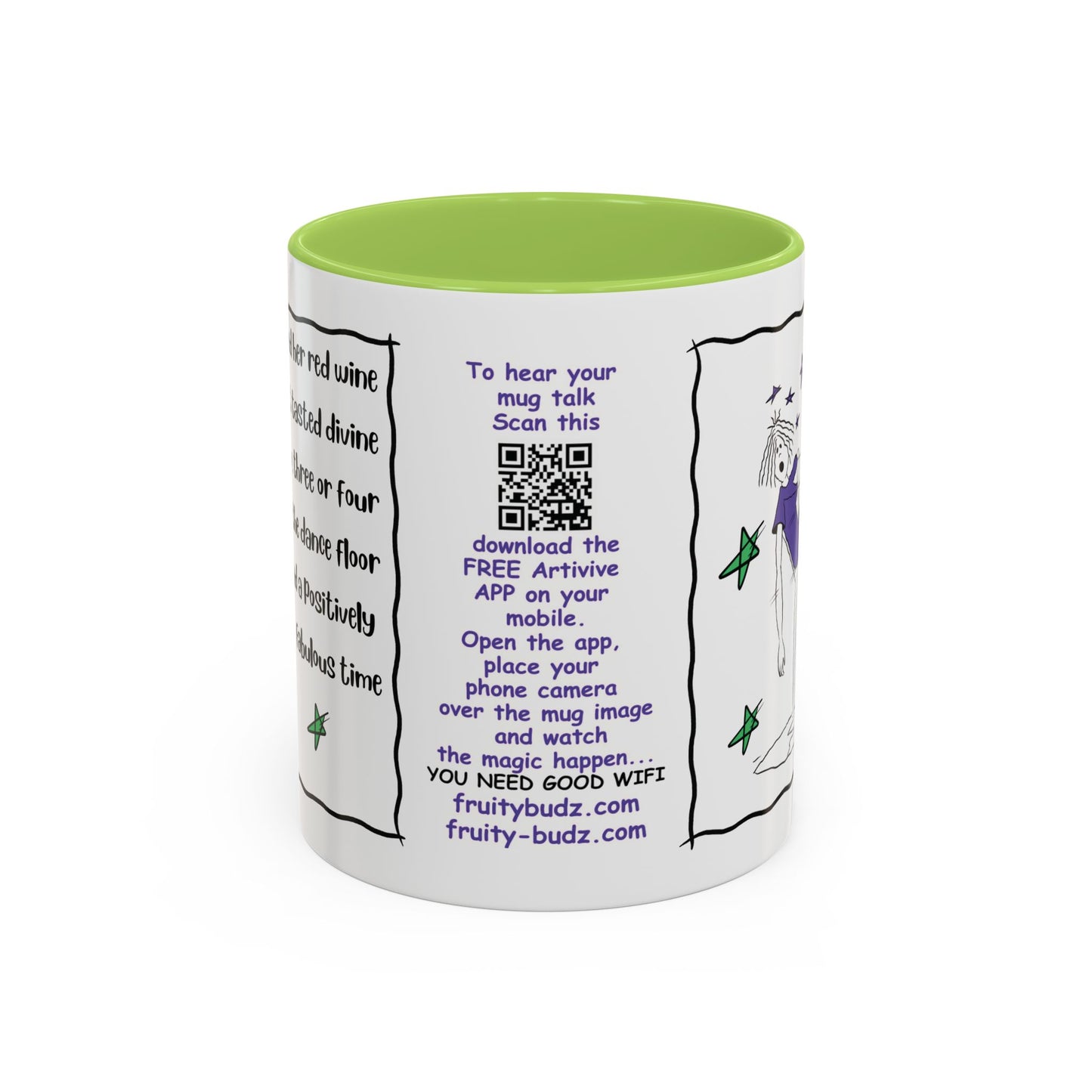 Talking Animated Funny Wine Mug Red Wine Lover Mug Girl Coffee Mug Handmade Ceramic Coffee Mug White Coffee Mug Christmas gift Limerick mug accent Coffee Mug (11, 15oz)