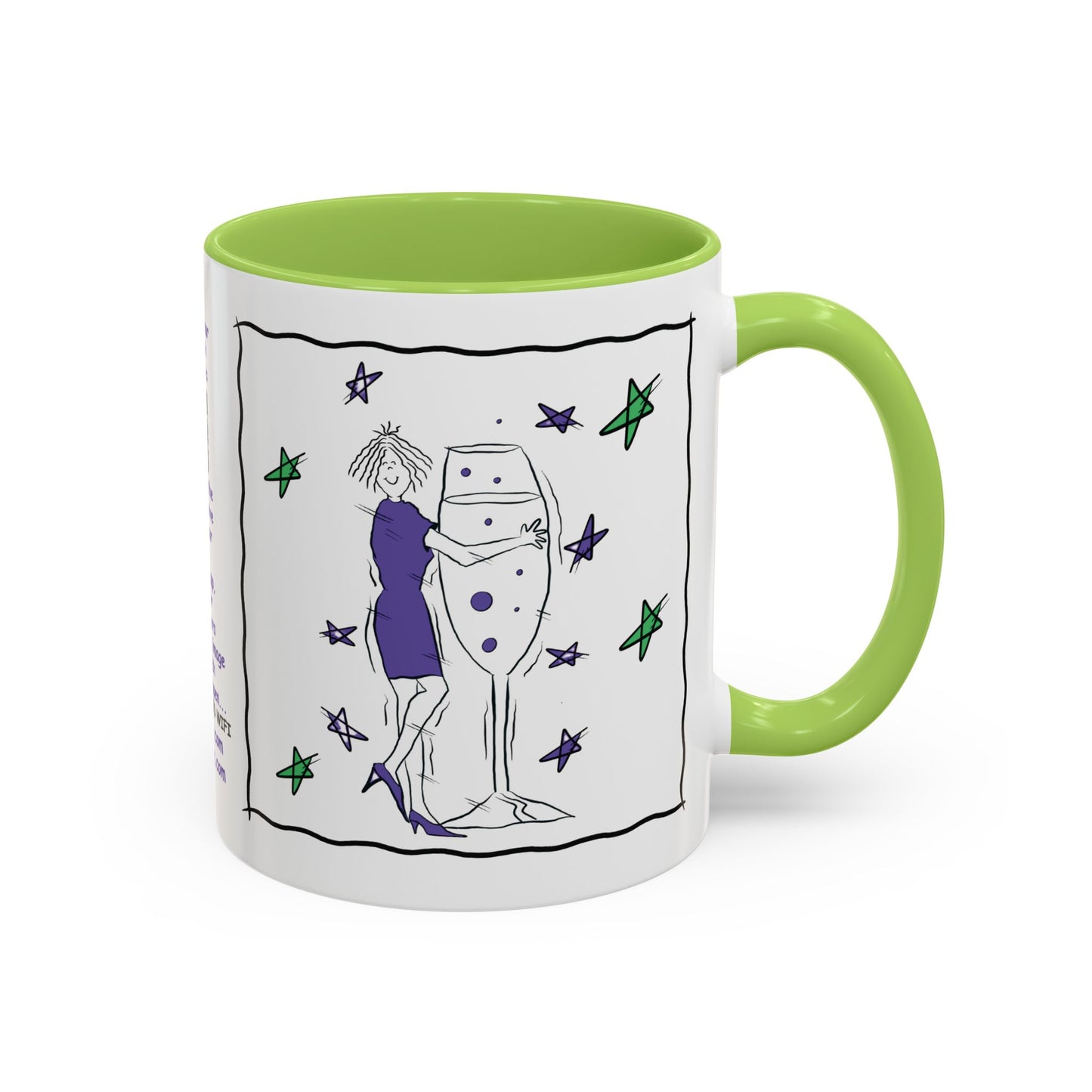 Talking Animated Champagne Mug Champagne Lover Mug White Girlie Mug Funny Limerick Mug Handmade Ceramic Coffee Lover Mug accent Coffee Mug (11, 15oz)