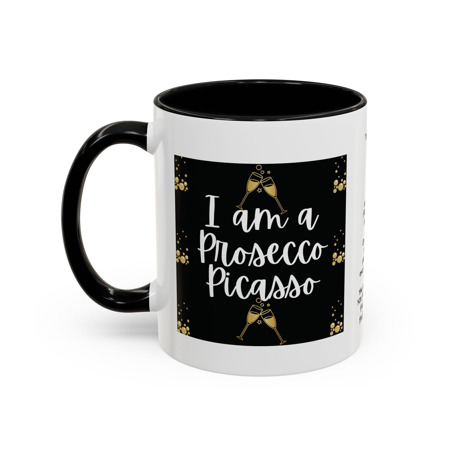 Talking Funny Mug Funny Prosecco Picasso Lover Mug Limerick Girlie Mug Funny Animating Mug Handmade Ceramic Coffee Mug girl Christmas gift accent Coffee Mug (11, 15oz)