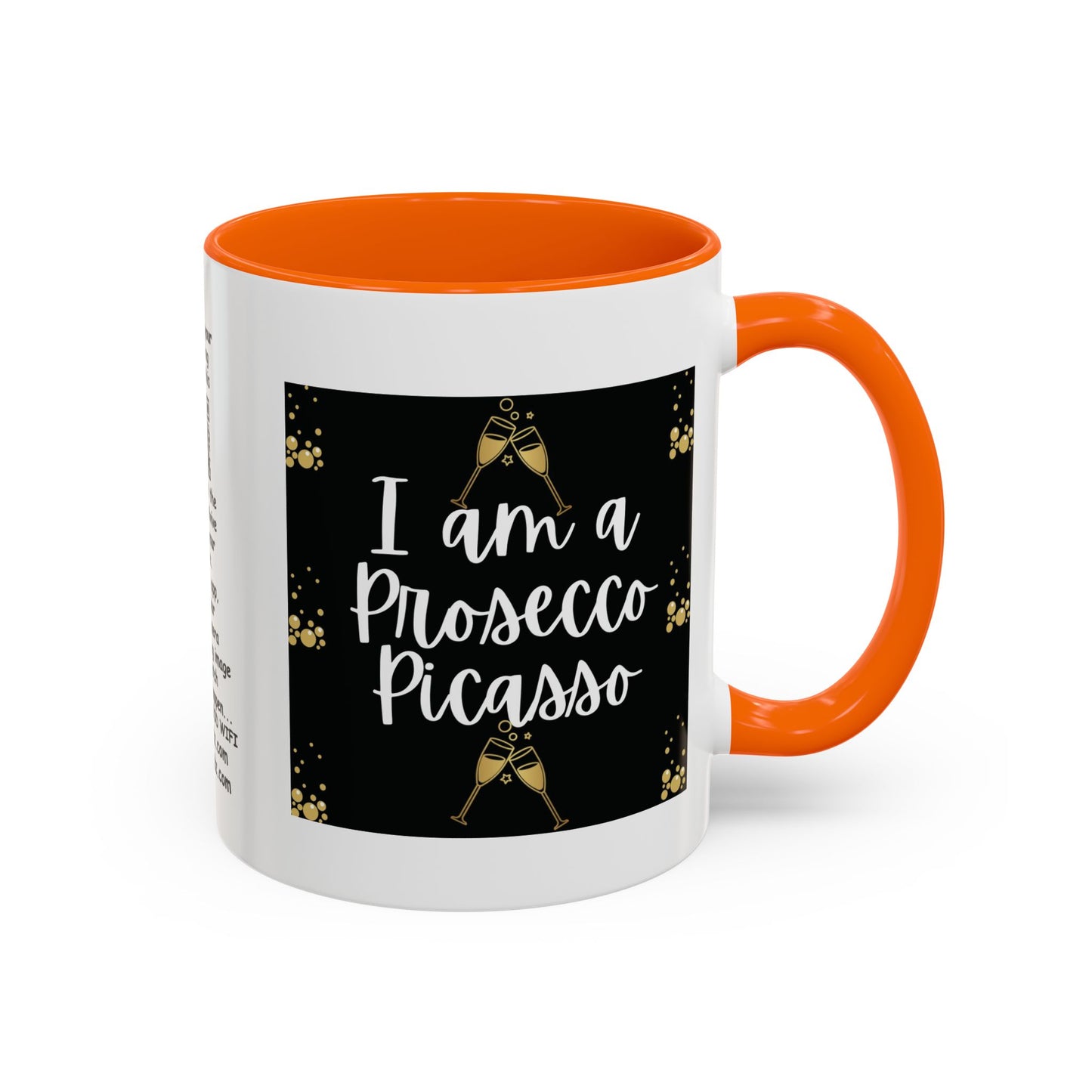 Talking Funny Mug Funny Prosecco Picasso Lover Mug Limerick Girlie Mug Funny Animating Mug Handmade Ceramic Coffee Mug girl Christmas gift accent Coffee Mug (11, 15oz)