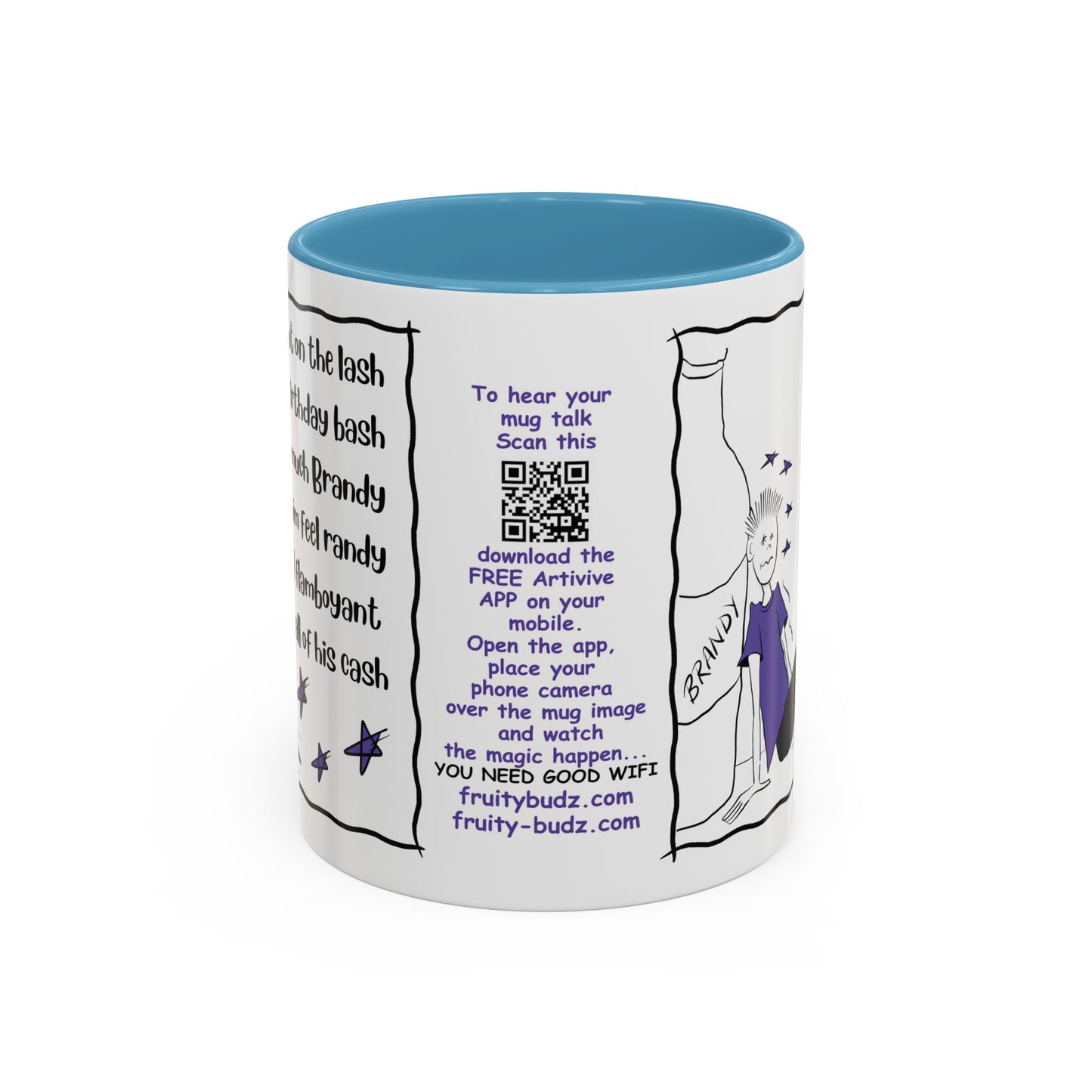 Unique mug Rhyming Talking Birthday mug Brandy Lover Mug Funny Birthday mug  limerick Brandy Mug Christmas Gift Brandy Lover MugCopy of Accent Coffee Mug (11, 15oz)
