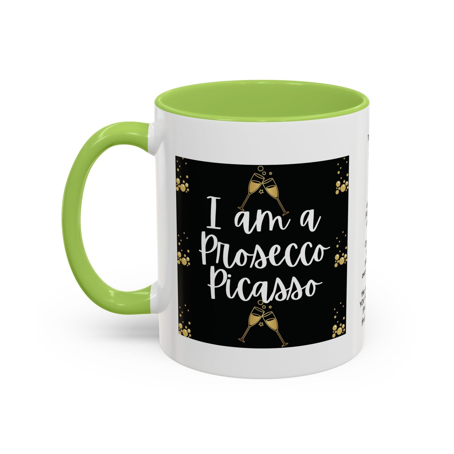Talking Funny Mug Funny Prosecco Picasso Lover Mug Limerick Girlie Mug Funny Animating Mug Handmade Ceramic Coffee Mug girl Christmas gift accent Coffee Mug (11, 15oz)