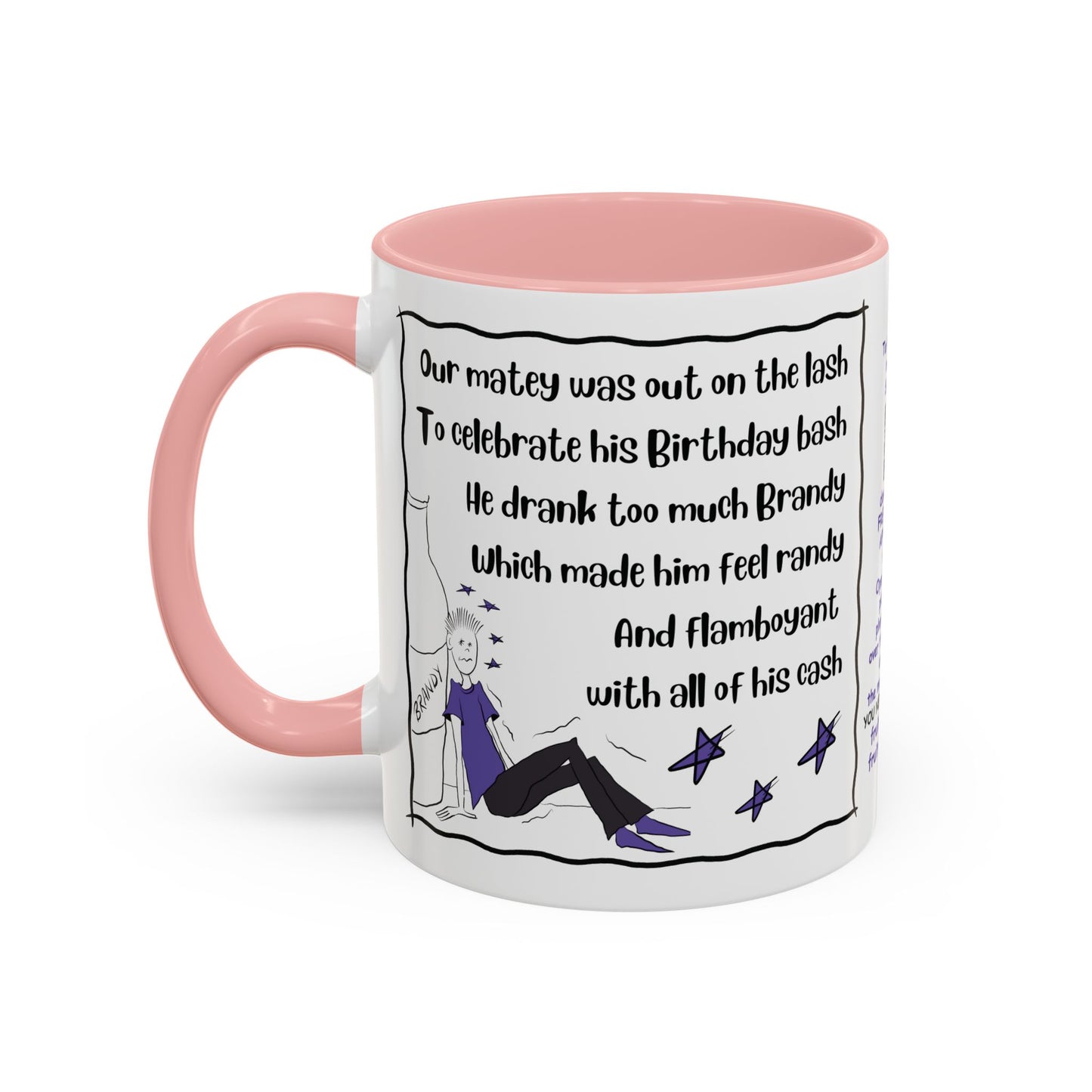 Unique mug Rhyming Talking Birthday mug Brandy Lover Mug Funny Birthday mug  limerick Brandy Mug Christmas Gift Brandy Lover MugCopy of Accent Coffee Mug (11, 15oz)