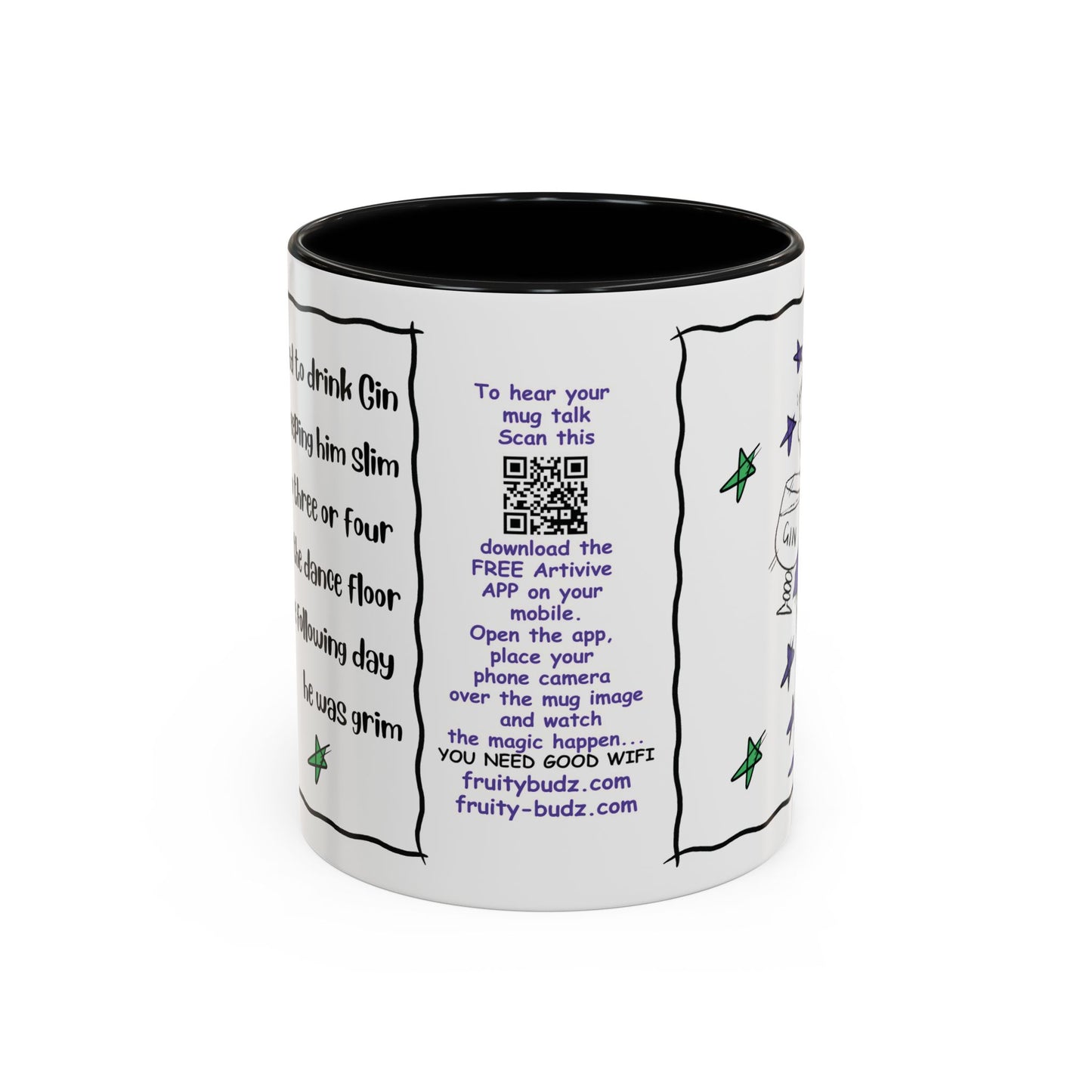 Rhyming Gin Mug Funny Gin Lover Mug Gin Tonic Mug Limerick Coffee Mug rhyming Mug Gin Coffee Lover Mug Unique Gin Mug Funny Christmas Mug Accent Coffee Mug (11, 15oz)