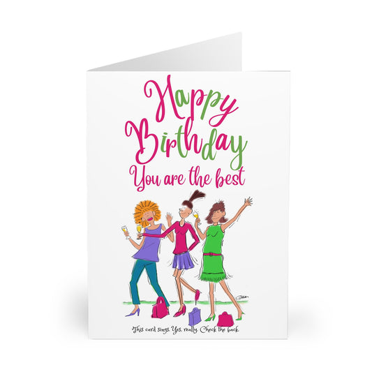 Funny Singing Happy Birthday Cards – Augmented Reality Animation – Pack of 5 for Best Friend, Sister, Mum, Aunty, Bestie Greeting Cards (5 Pack)