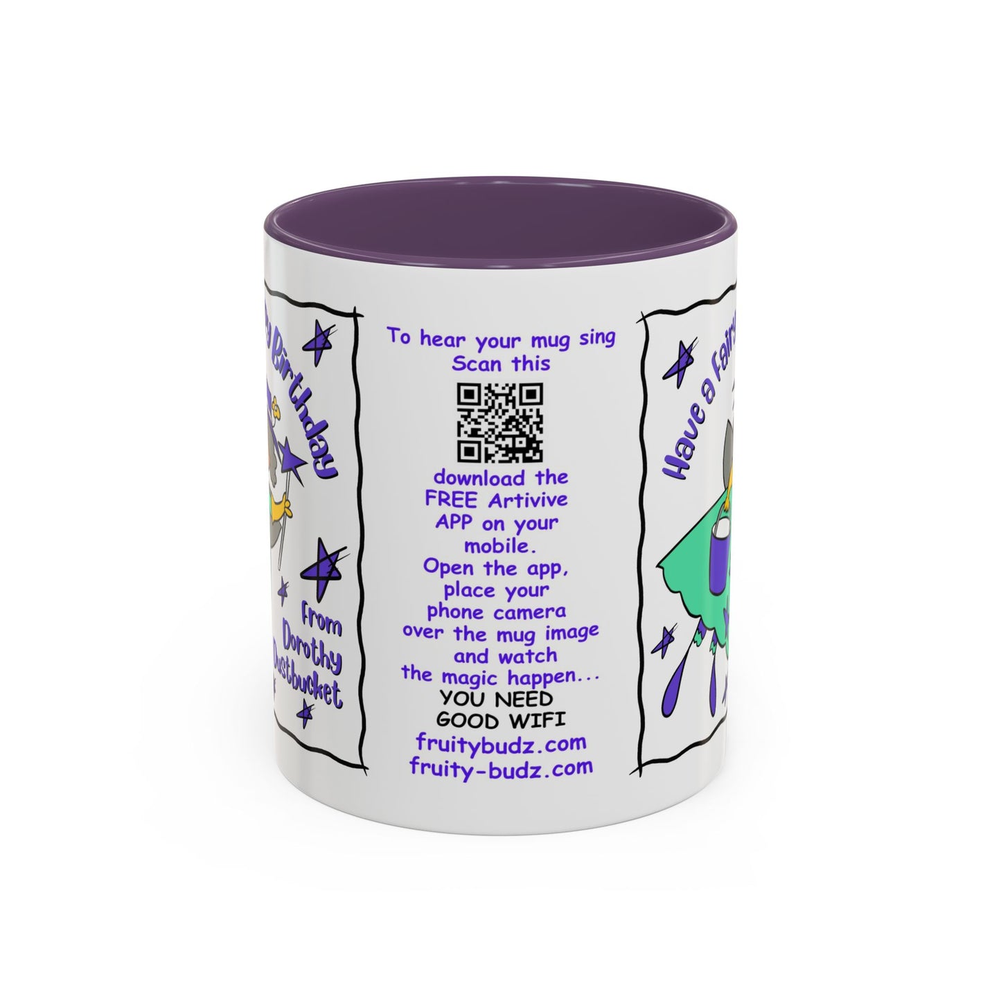Singing Kids Birthday Mug with Augmented Reality – Dorothy DustBucket Birthday Fairy Mug  Aesthetic White Mug Lover Kids Gift accent Coffee Mug (11, 15oz)
