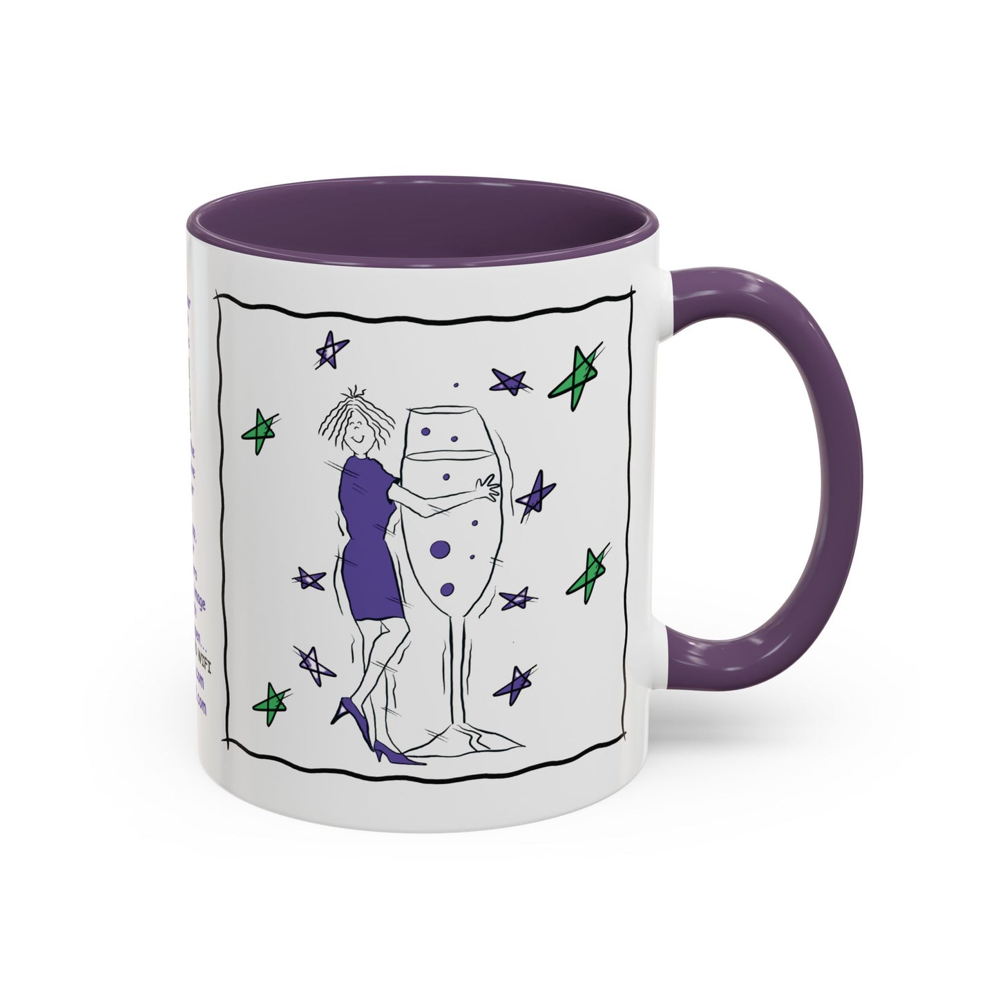 Talking Animated Champagne Mug Champagne Lover Mug White Girlie Mug Funny Limerick Mug Handmade Ceramic Coffee Lover Mug accent Coffee Mug (11, 15oz)