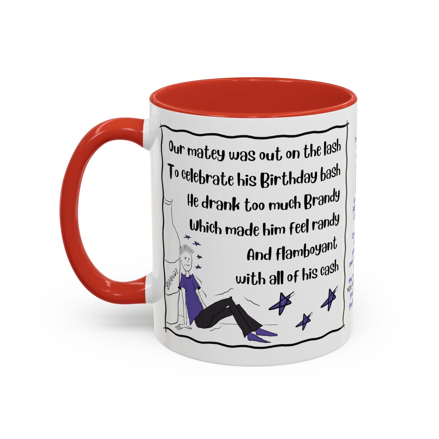 Unique mug Rhyming Talking Birthday mug Brandy Lover Mug Funny Birthday mug  limerick Brandy Mug Christmas Gift Brandy Lover MugCopy of Accent Coffee Mug (11, 15oz)