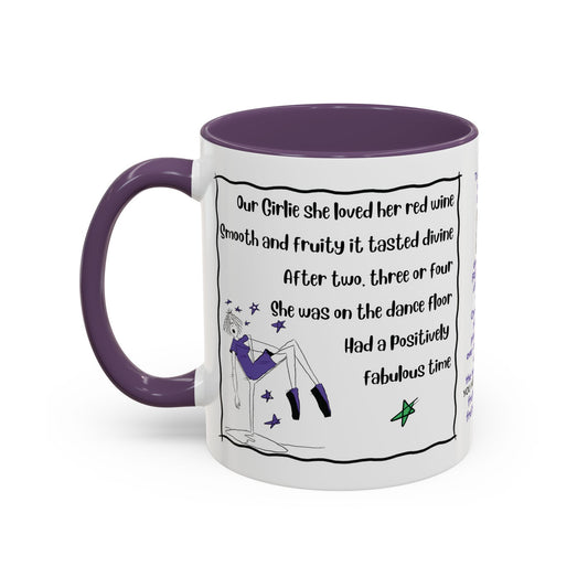 Talking Animated Funny Wine Mug Red Wine Lover Mug Girl Coffee Mug Handmade Ceramic Coffee Mug White Coffee Mug Christmas gift Limerick mug accent Coffee Mug (11, 15oz)
