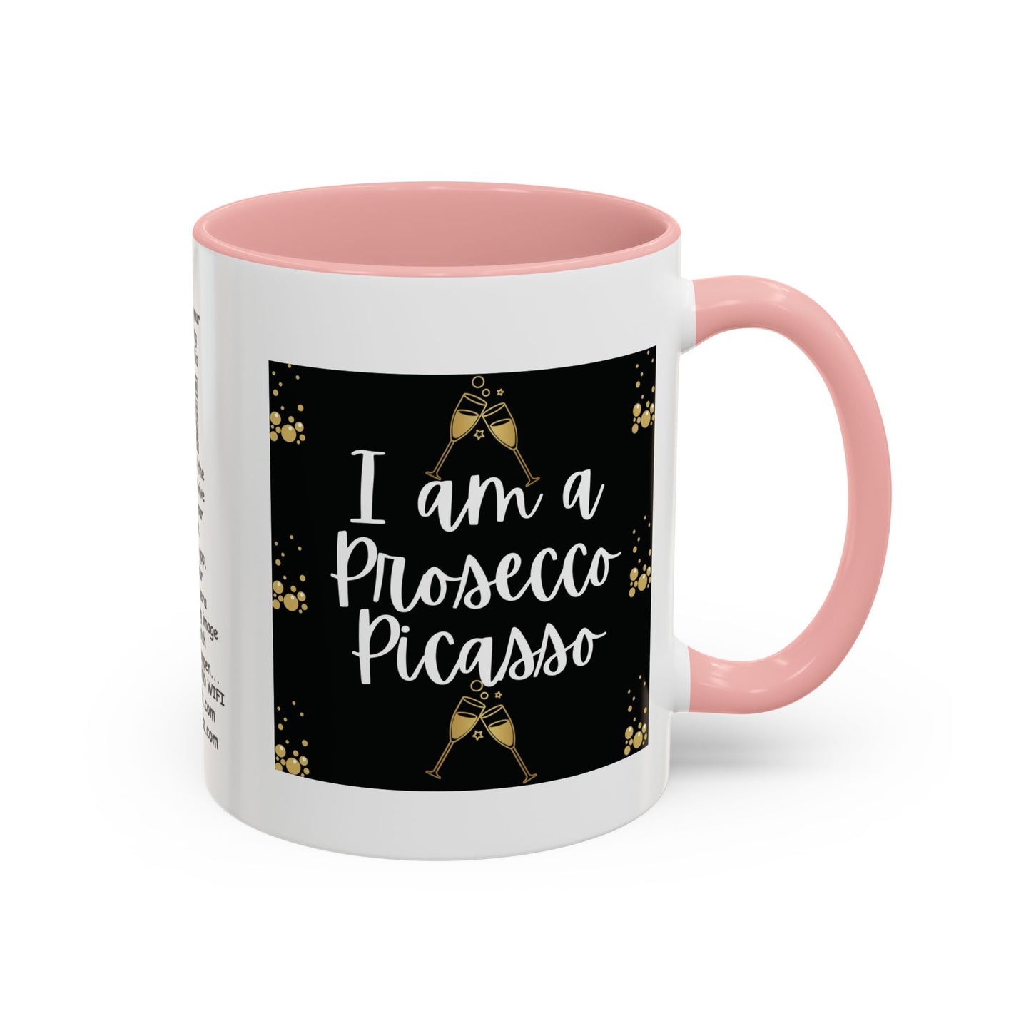 Talking Funny Mug Funny Prosecco Picasso Lover Mug Limerick Girlie Mug Funny Animating Mug Handmade Ceramic Coffee Mug girl Christmas gift accent Coffee Mug (11, 15oz)
