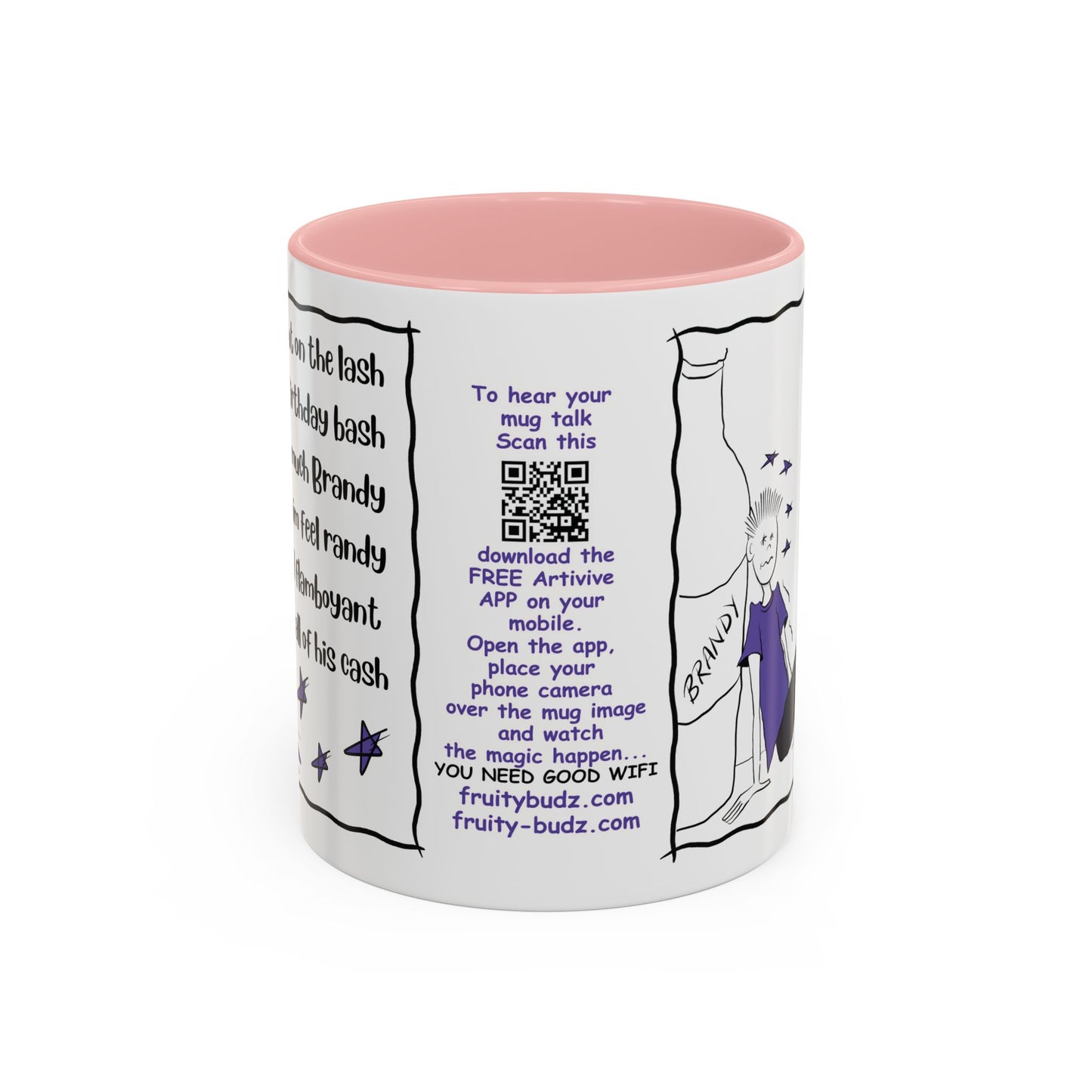 Unique mug Rhyming Talking Birthday mug Brandy Lover Mug Funny Birthday mug  limerick Brandy Mug Christmas Gift Brandy Lover MugCopy of Accent Coffee Mug (11, 15oz)