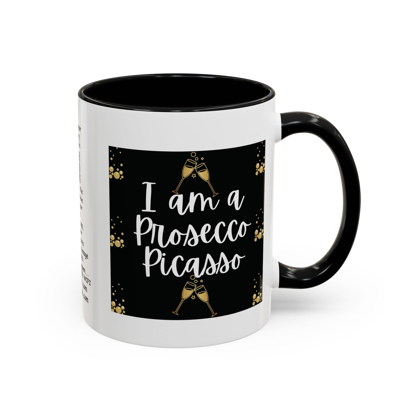 Talking Funny Mug Funny Prosecco Picasso Lover Mug Limerick Girlie Mug Funny Animating Mug Handmade Ceramic Coffee Mug girl Christmas gift accent Coffee Mug (11, 15oz)