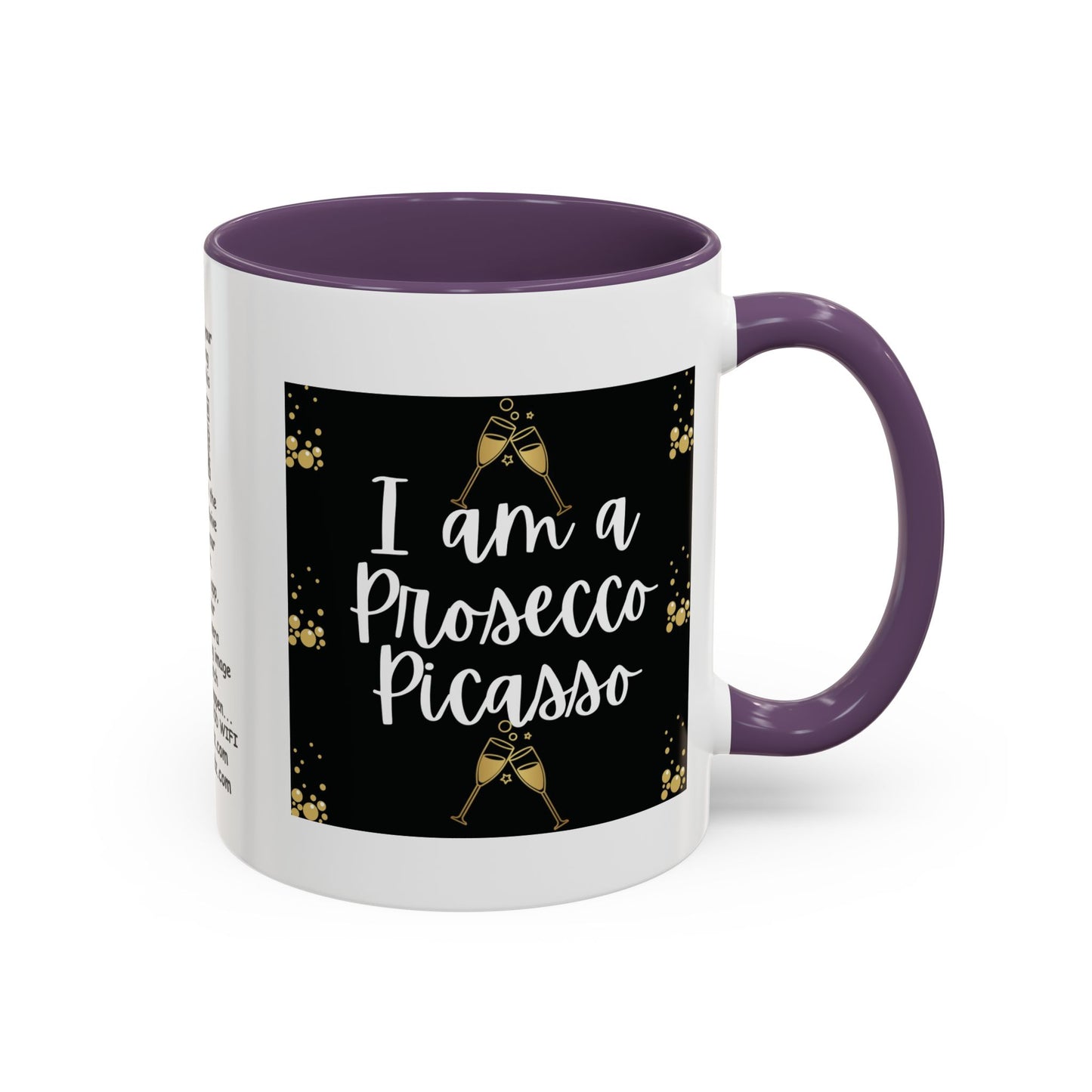 Talking Funny Mug Funny Prosecco Picasso Lover Mug Limerick Girlie Mug Funny Animating Mug Handmade Ceramic Coffee Mug girl Christmas gift accent Coffee Mug (11, 15oz)