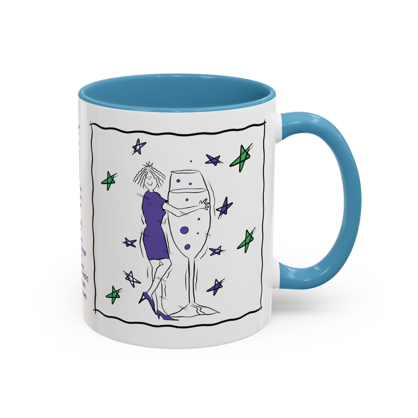 Talking Animated Champagne Mug Champagne Lover Mug White Girlie Mug Funny Limerick Mug Handmade Ceramic Coffee Lover Mug accent Coffee Mug (11, 15oz)